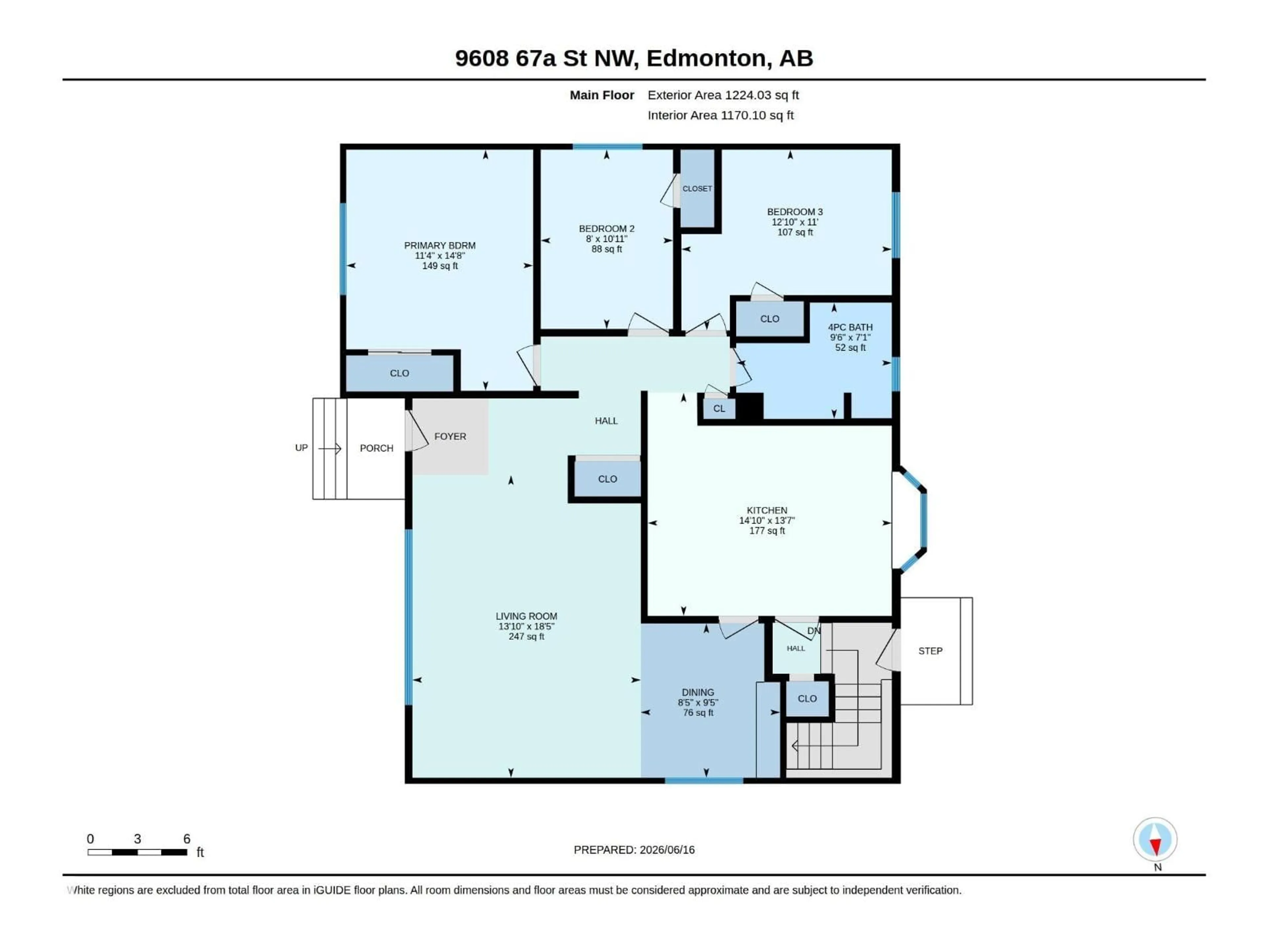 Floor plan for NW - 9608 67A ST, Edmonton Alberta T6B1S1