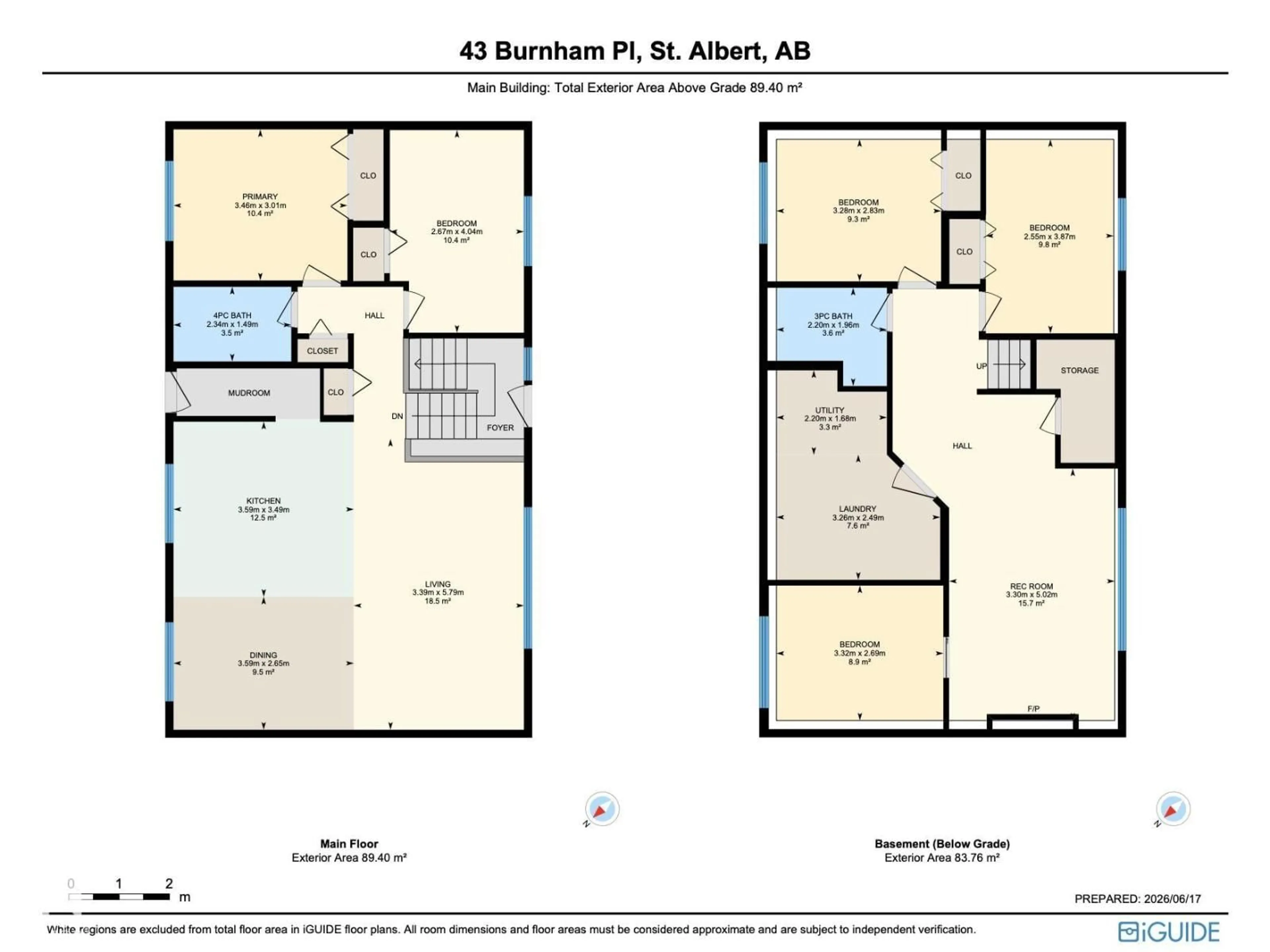 Floor plan for 43 BURNHAM PL, St. Albert Alberta T8N0A9