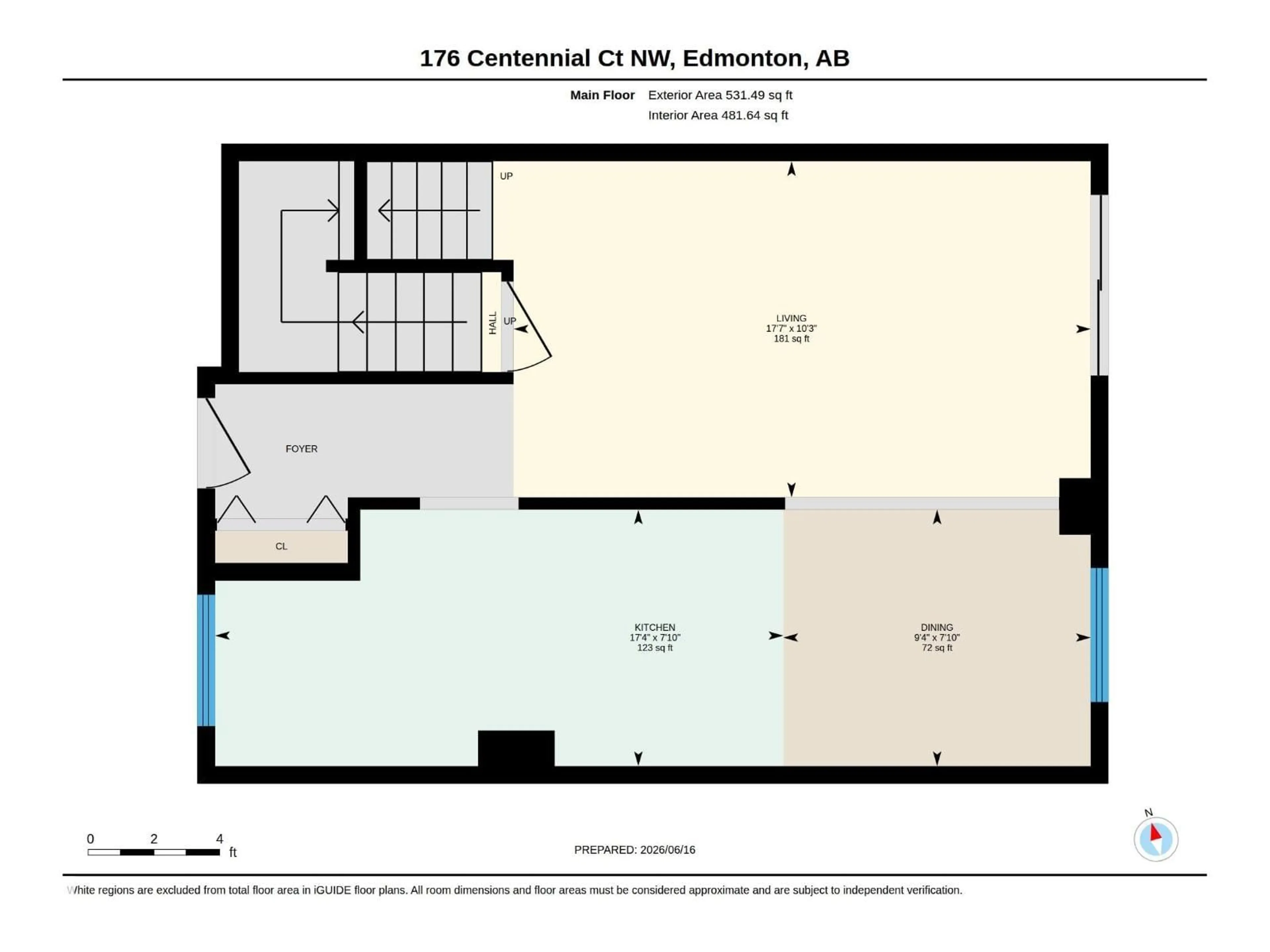 Floor plan for 176 CENTENNIAL COURT, Edmonton Alberta T5P4H5