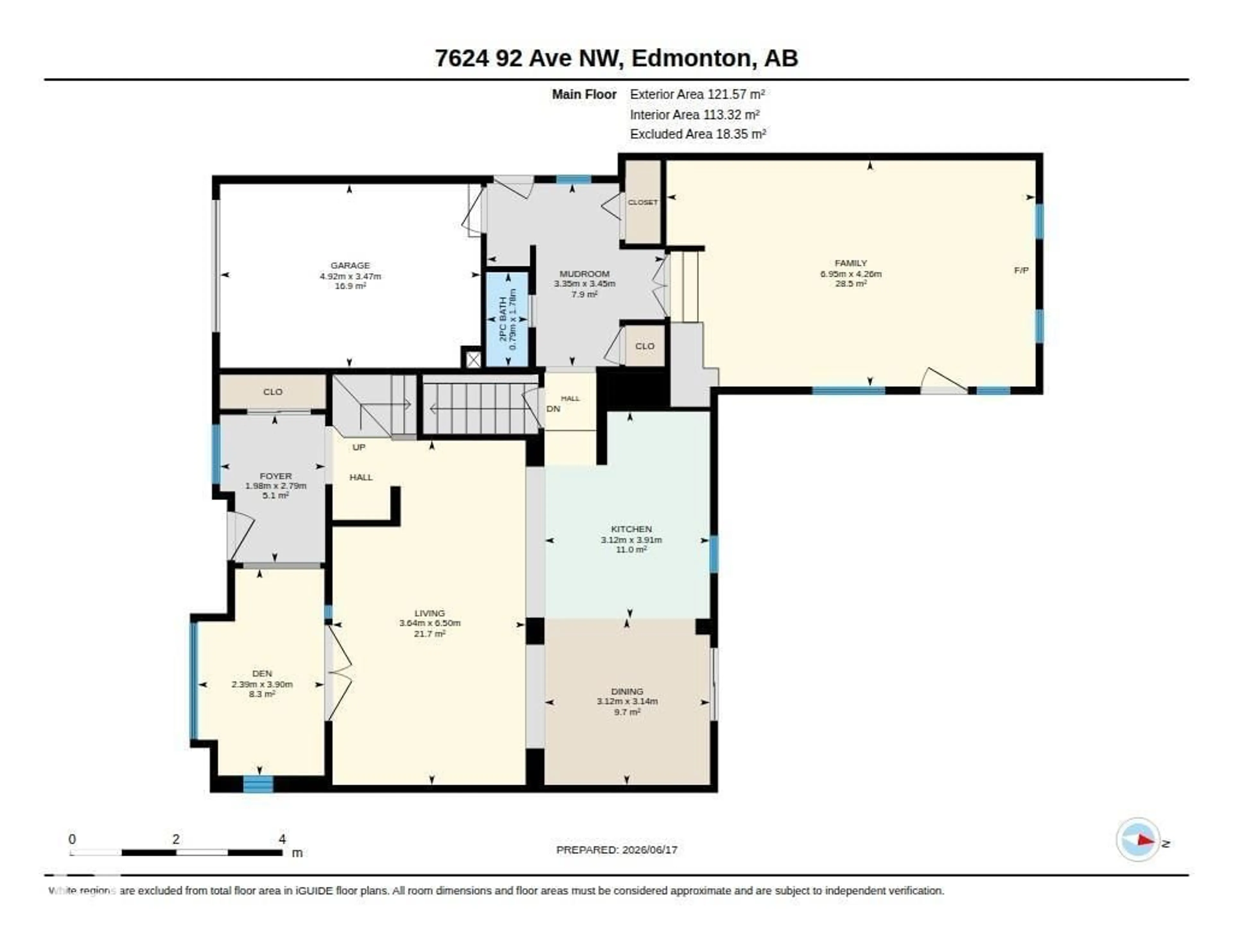 Floor plan for 7624 92 AV, Edmonton Alberta T6C1R4