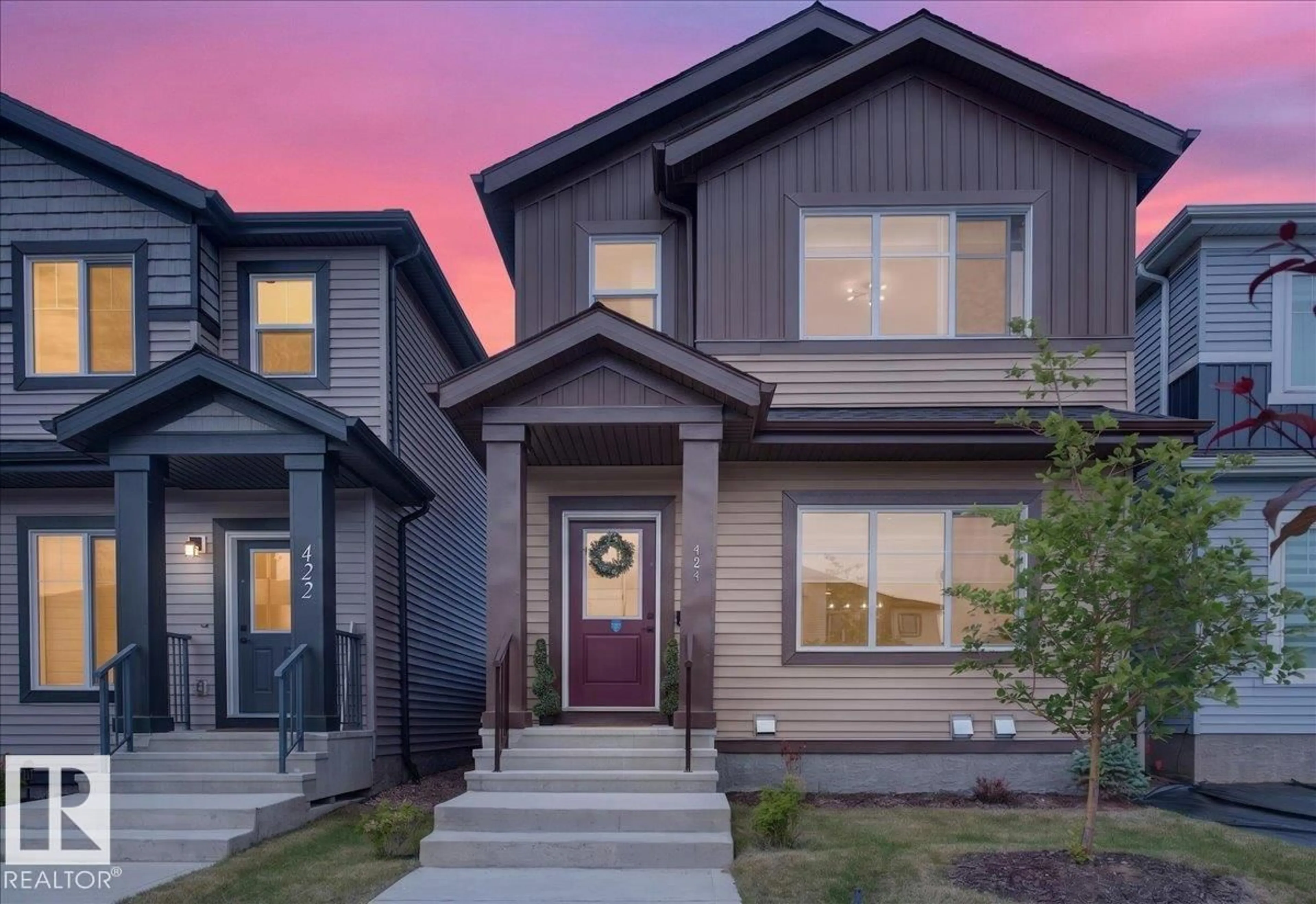 Home with vinyl exterior material, street for 424 BLACK STONE LI, Leduc Alberta T9E1L8