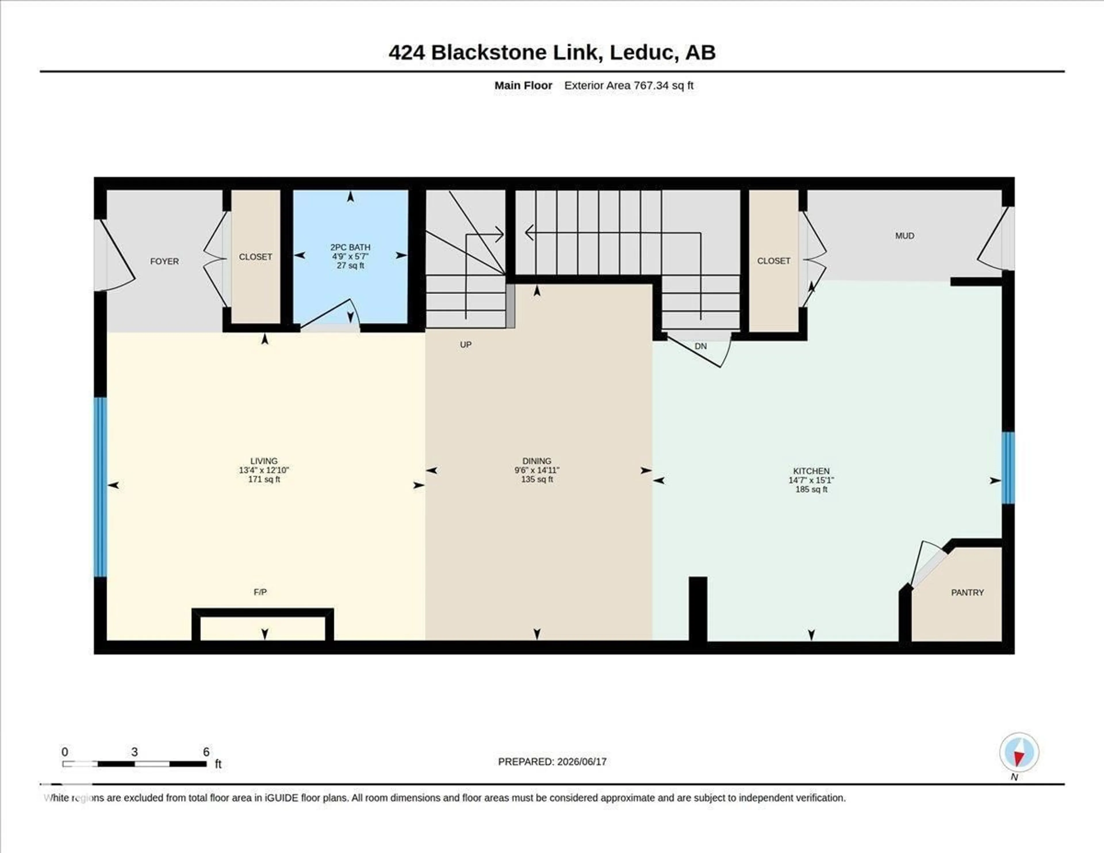 Floor plan for 424 BLACK STONE LI, Leduc Alberta T9E1L8