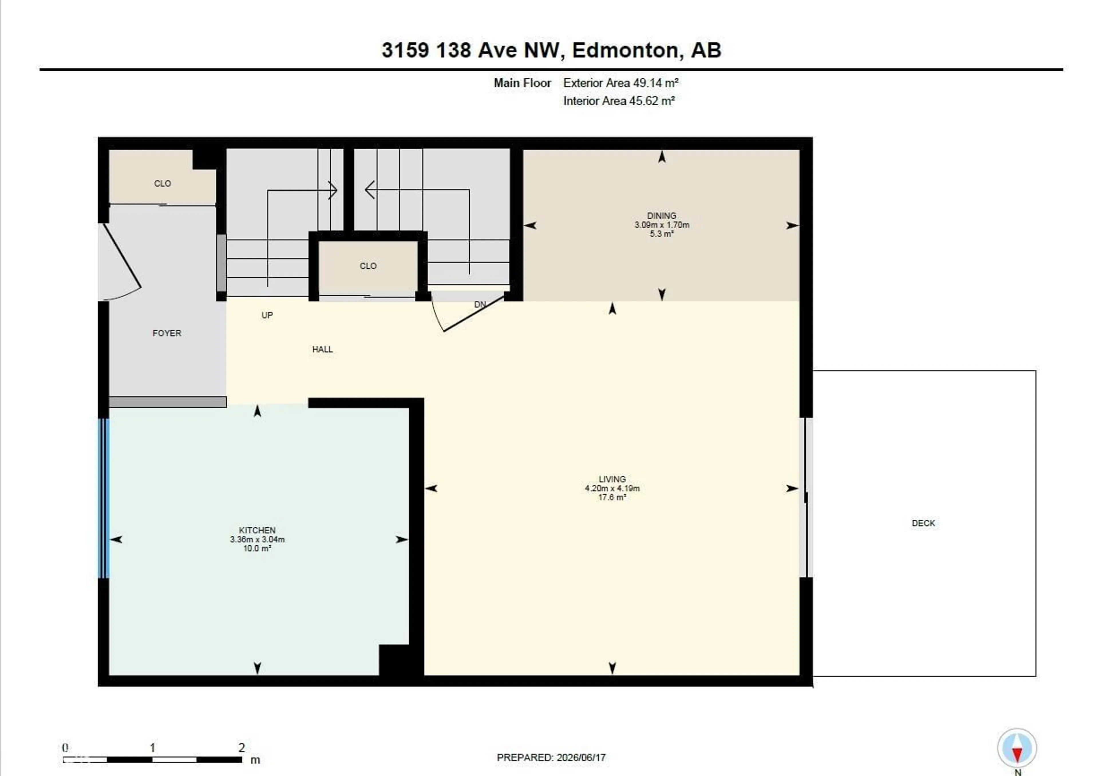 Floor plan for 3159 138 AV, Edmonton Alberta T5Y1R1