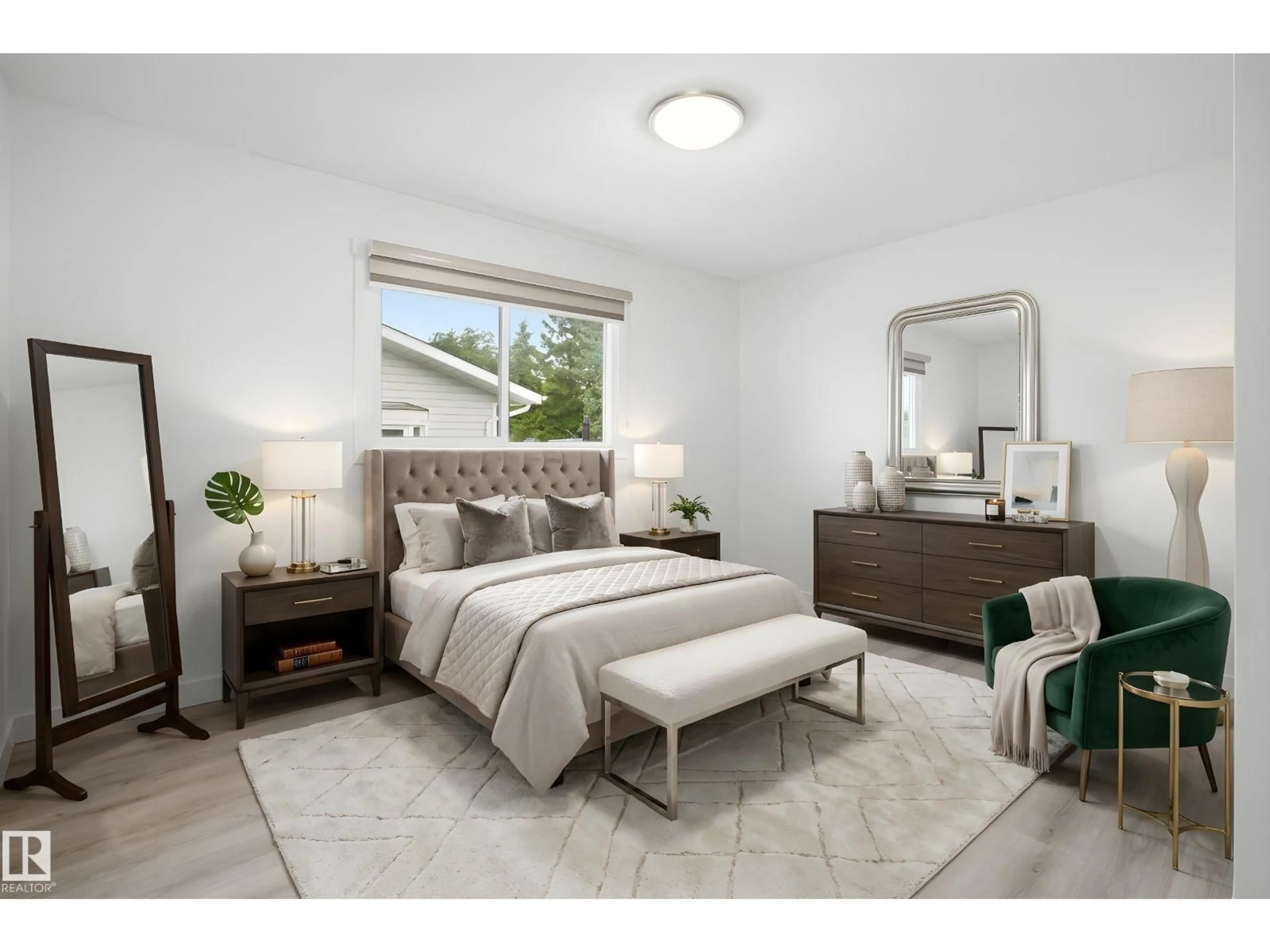 Bedroom with bed, unknown for NW - 3548 20 AVE, Edmonton Alberta T6L3E1