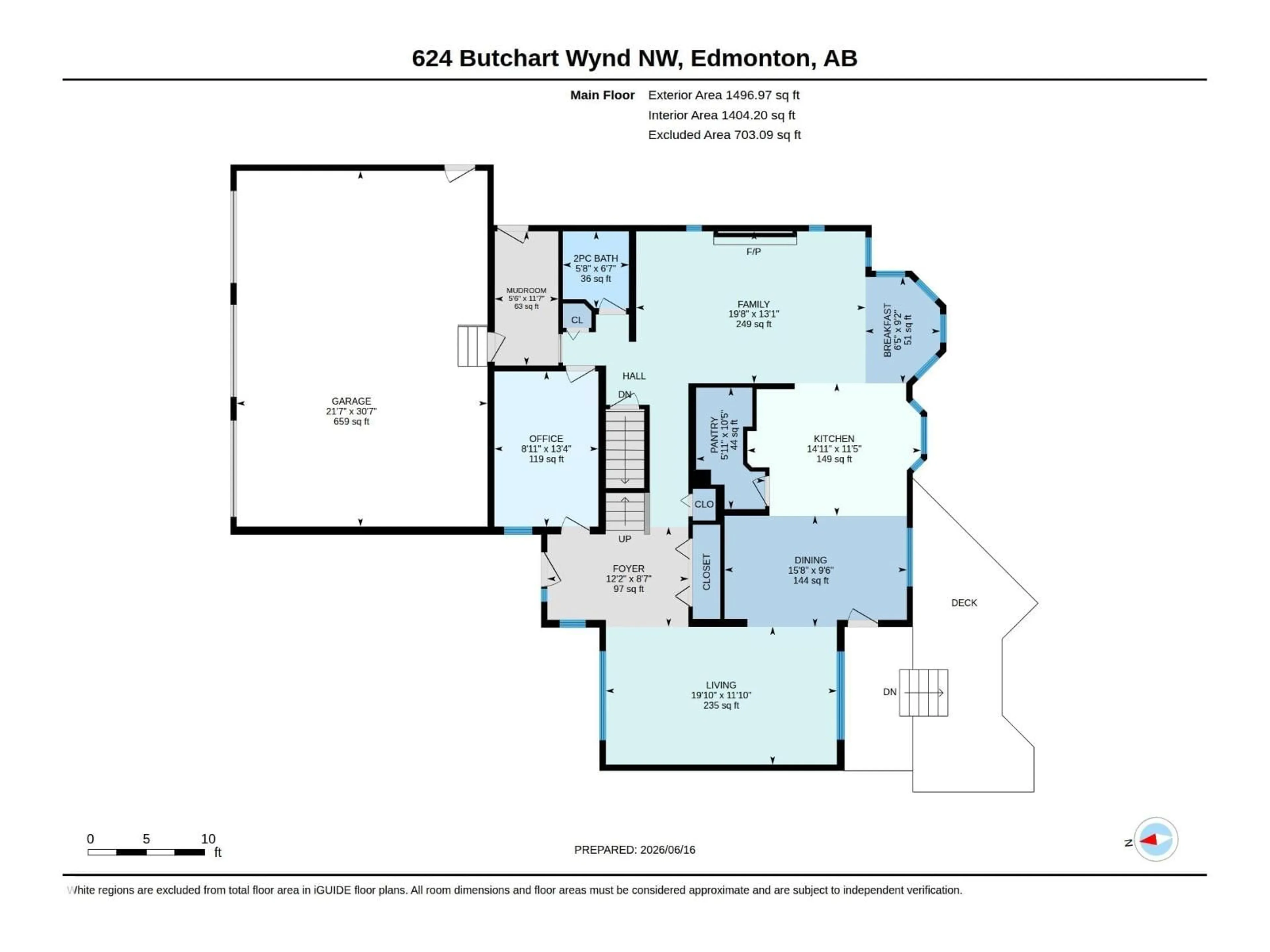 Floor plan for 624 BUTCHART WD, Edmonton Alberta T6R1R5
