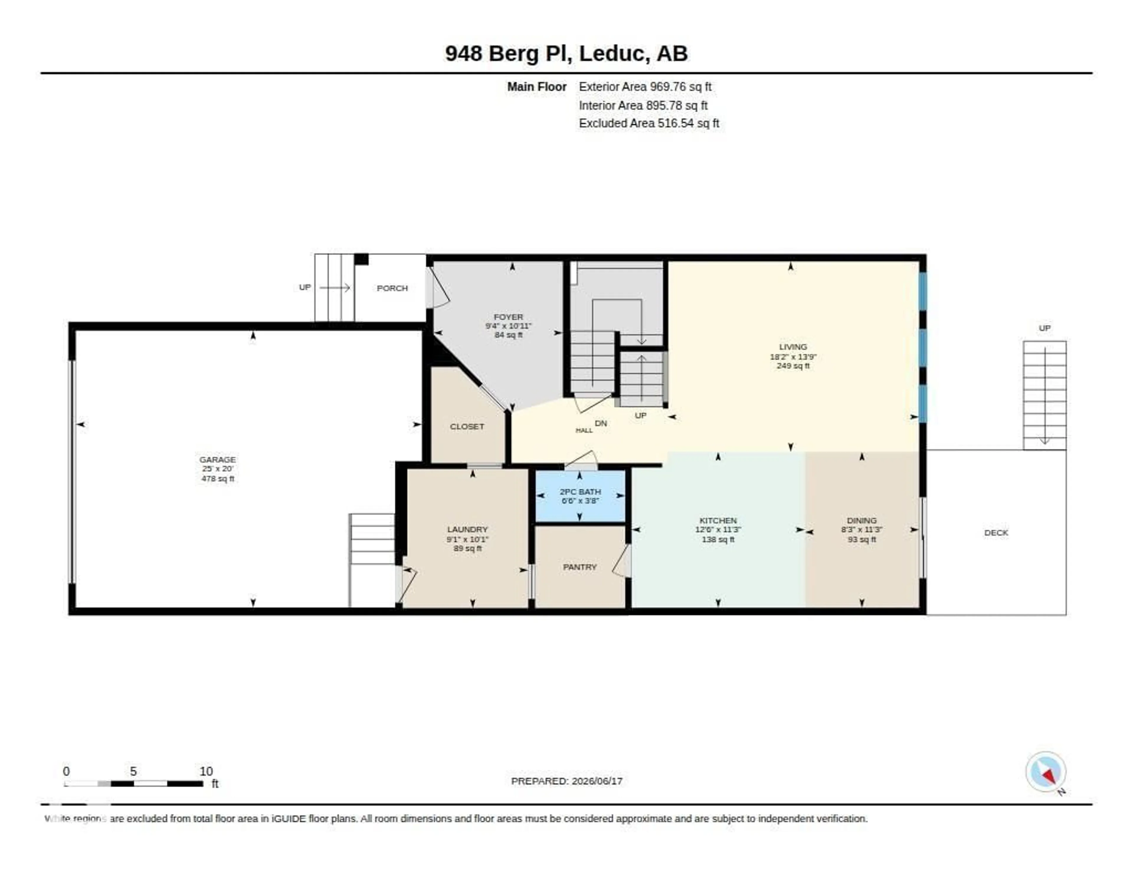 Floor plan for 948 BERG PL, Leduc Alberta T9E1J6