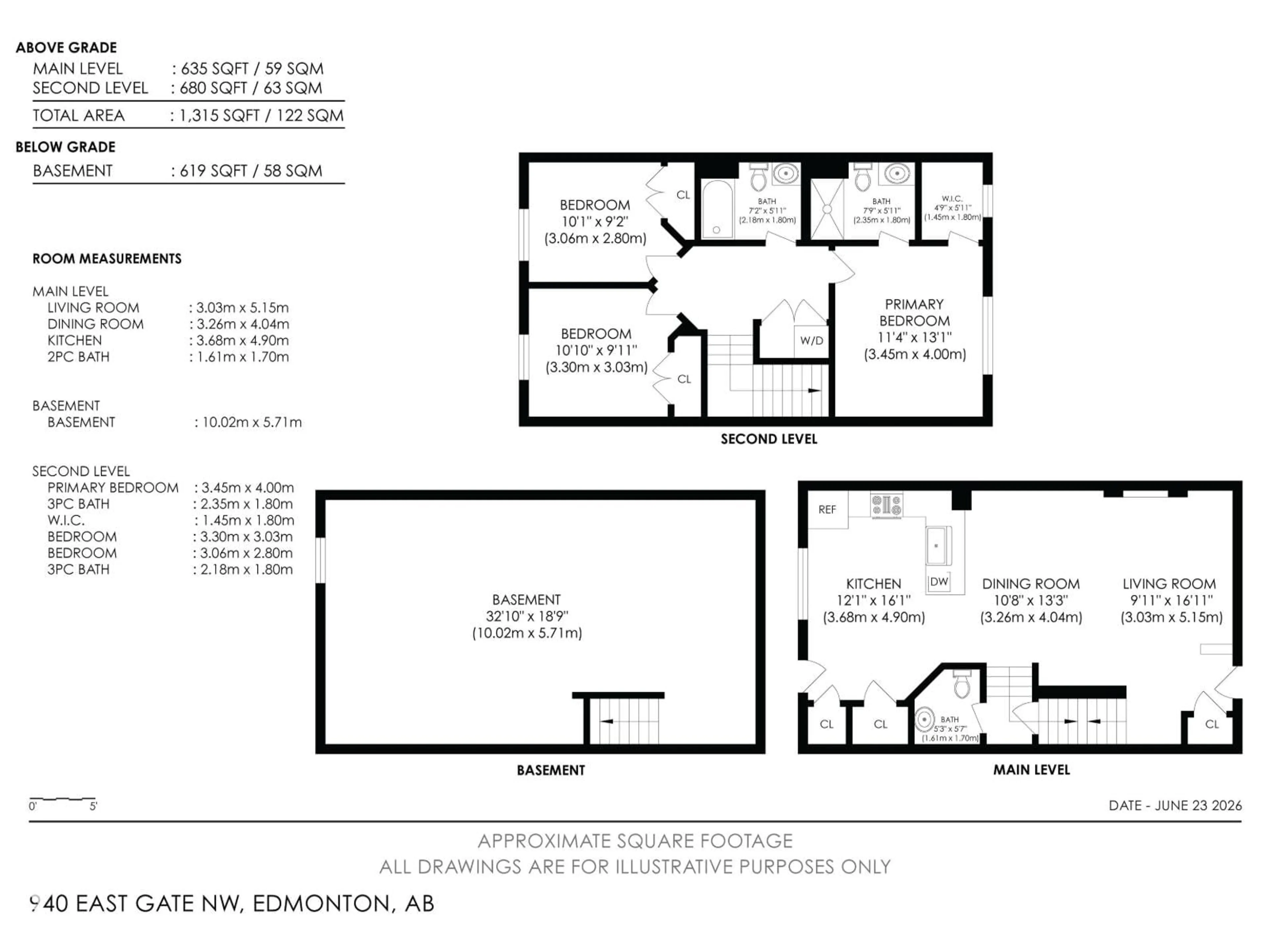 Floor plan for NW - 940 EAST GATE GA, Edmonton Alberta T6M0V4