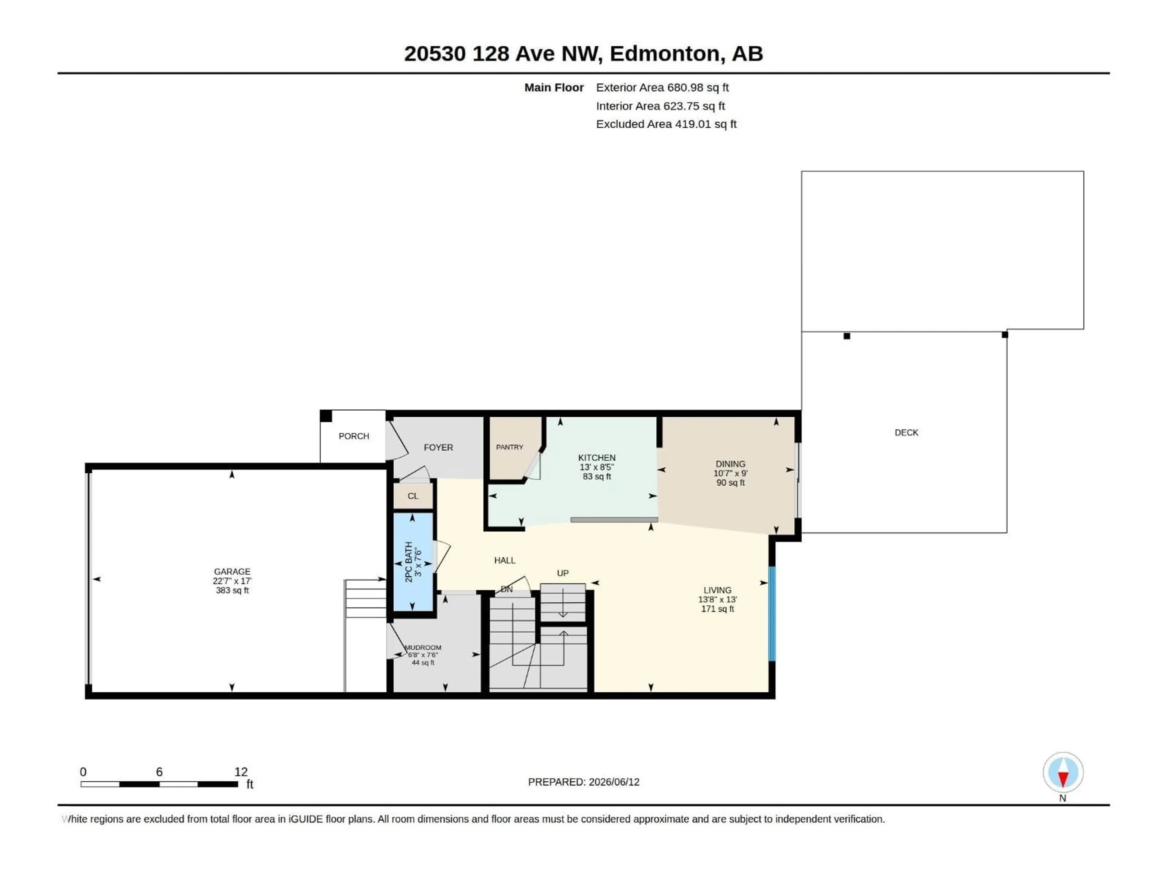 Floor plan for NW - 20530 128 AV, Edmonton Alberta T5S0L8