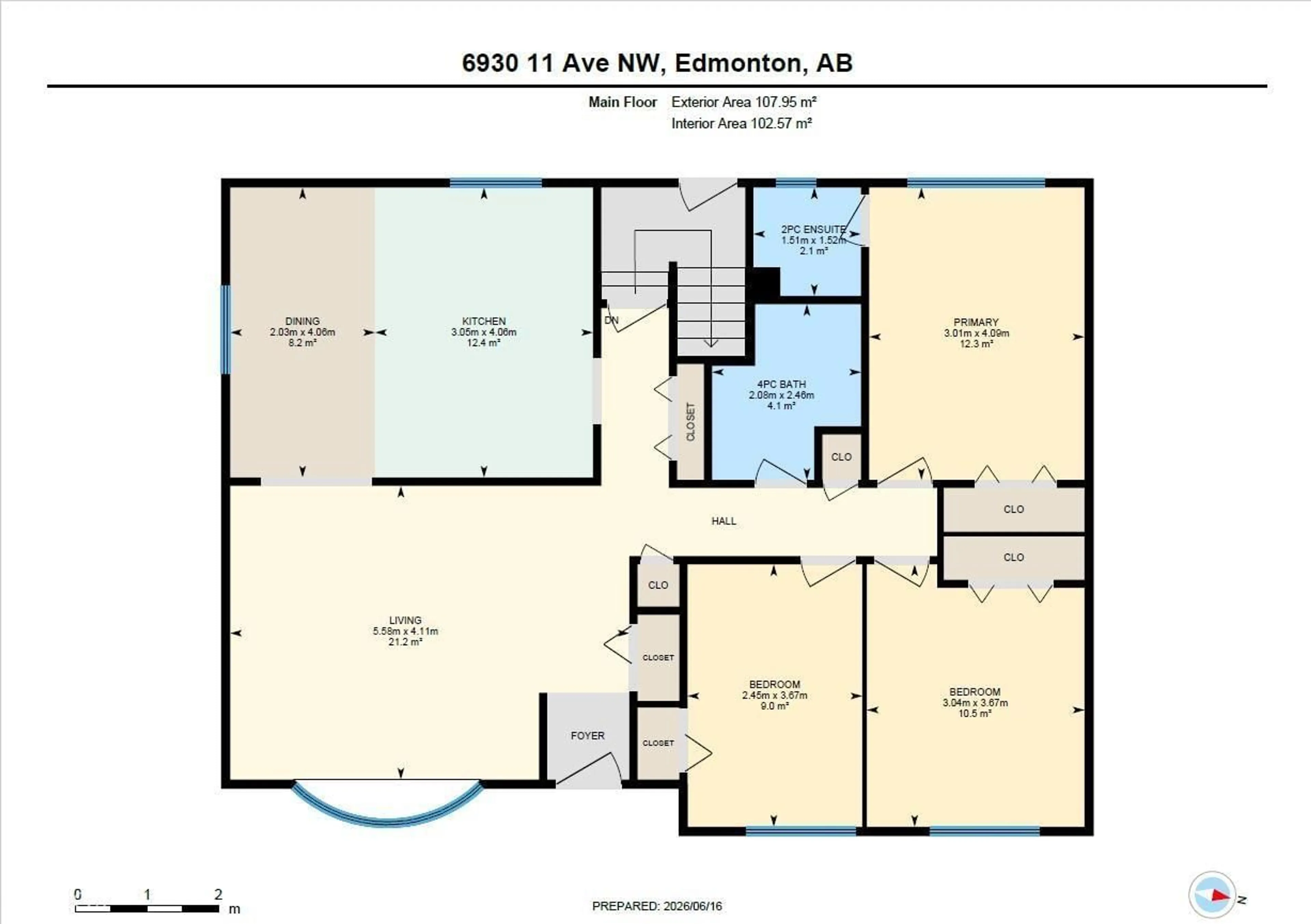 Floor plan for 6930 11 AV, Edmonton Alberta T6K3J5