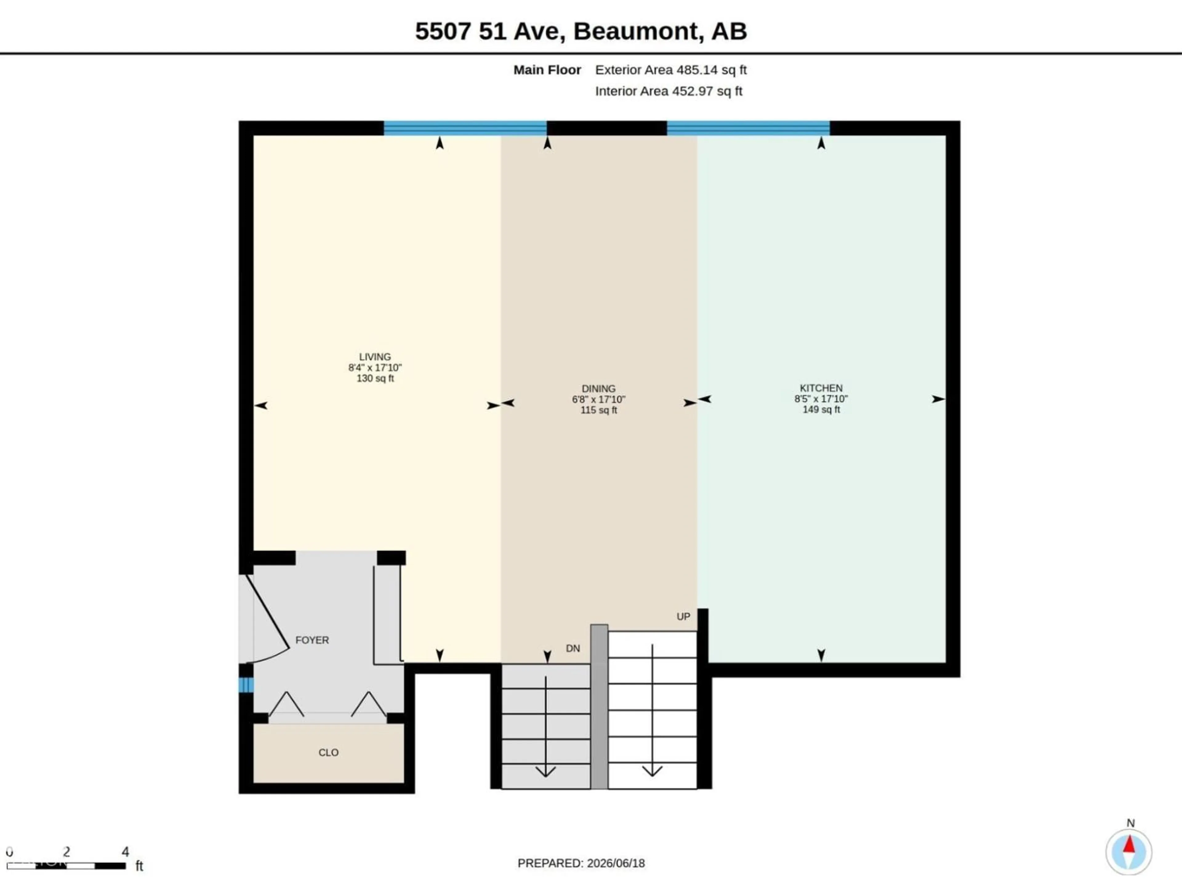 Floor plan for 5507 51 AV, Beaumont Alberta T4X1E2