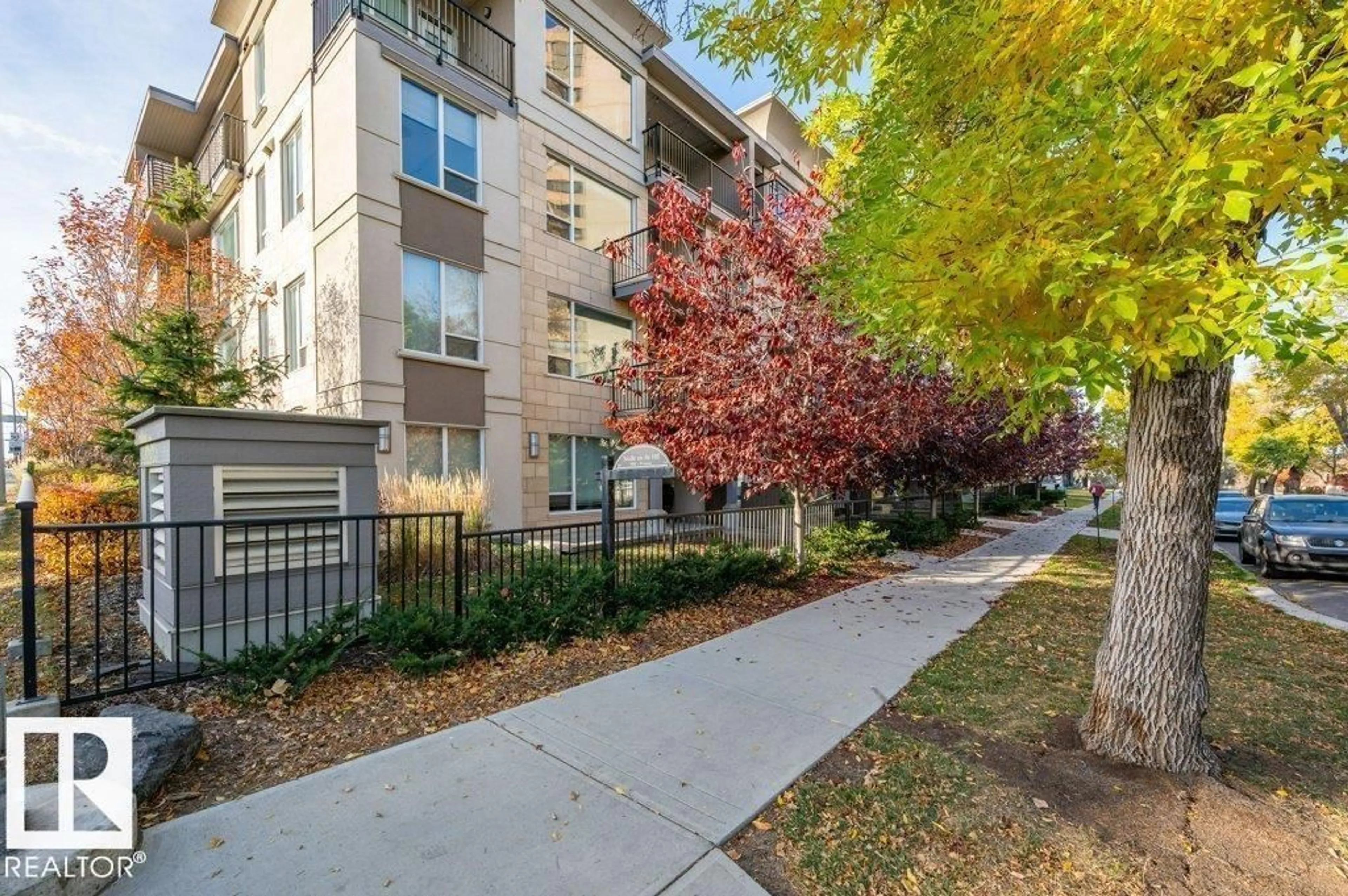 Patio, street for #408 - 9907 91 AV, Edmonton Alberta T6E2T7