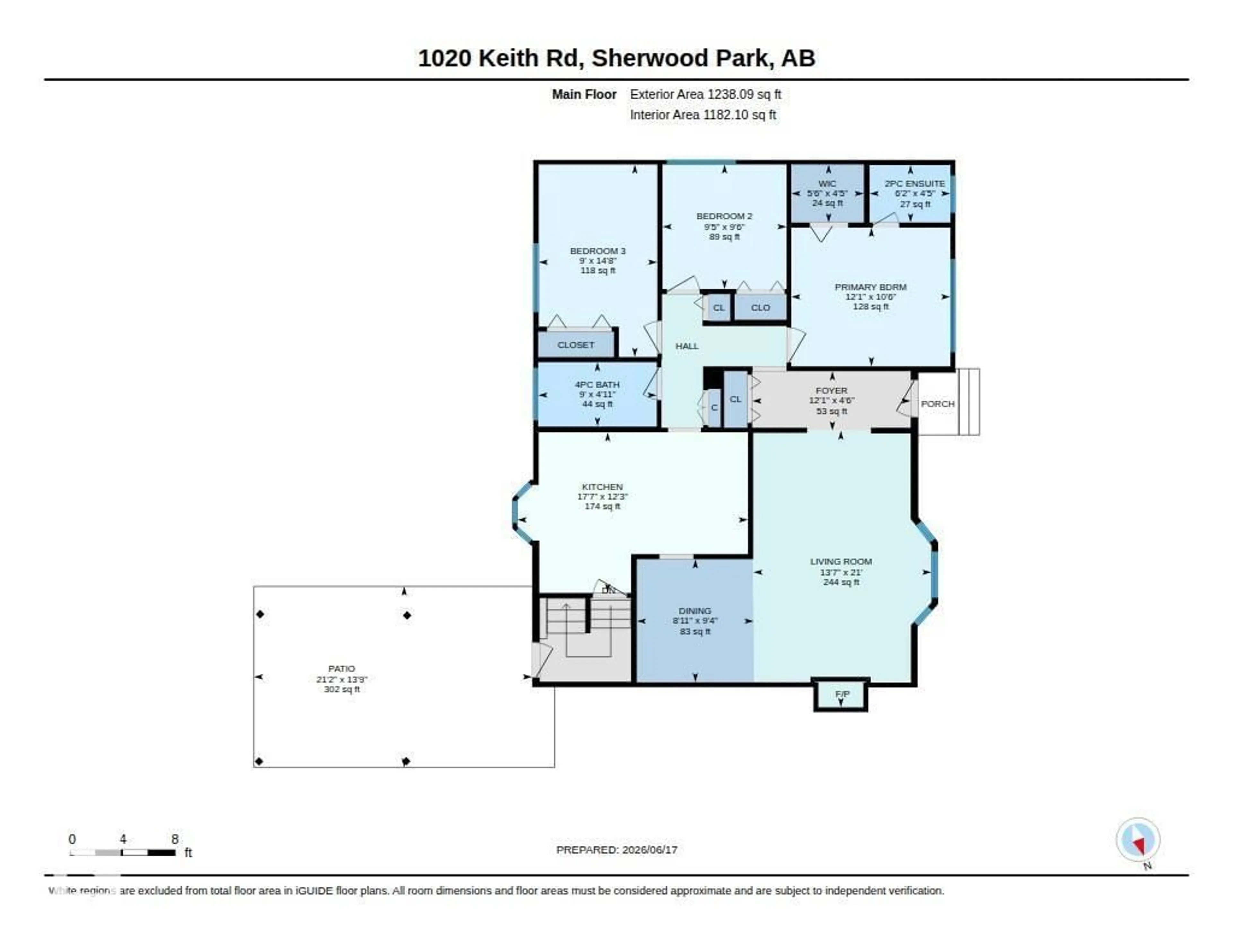 Floor plan for 1020 KEITH ROAD, Sherwood Park Alberta T8A1G3