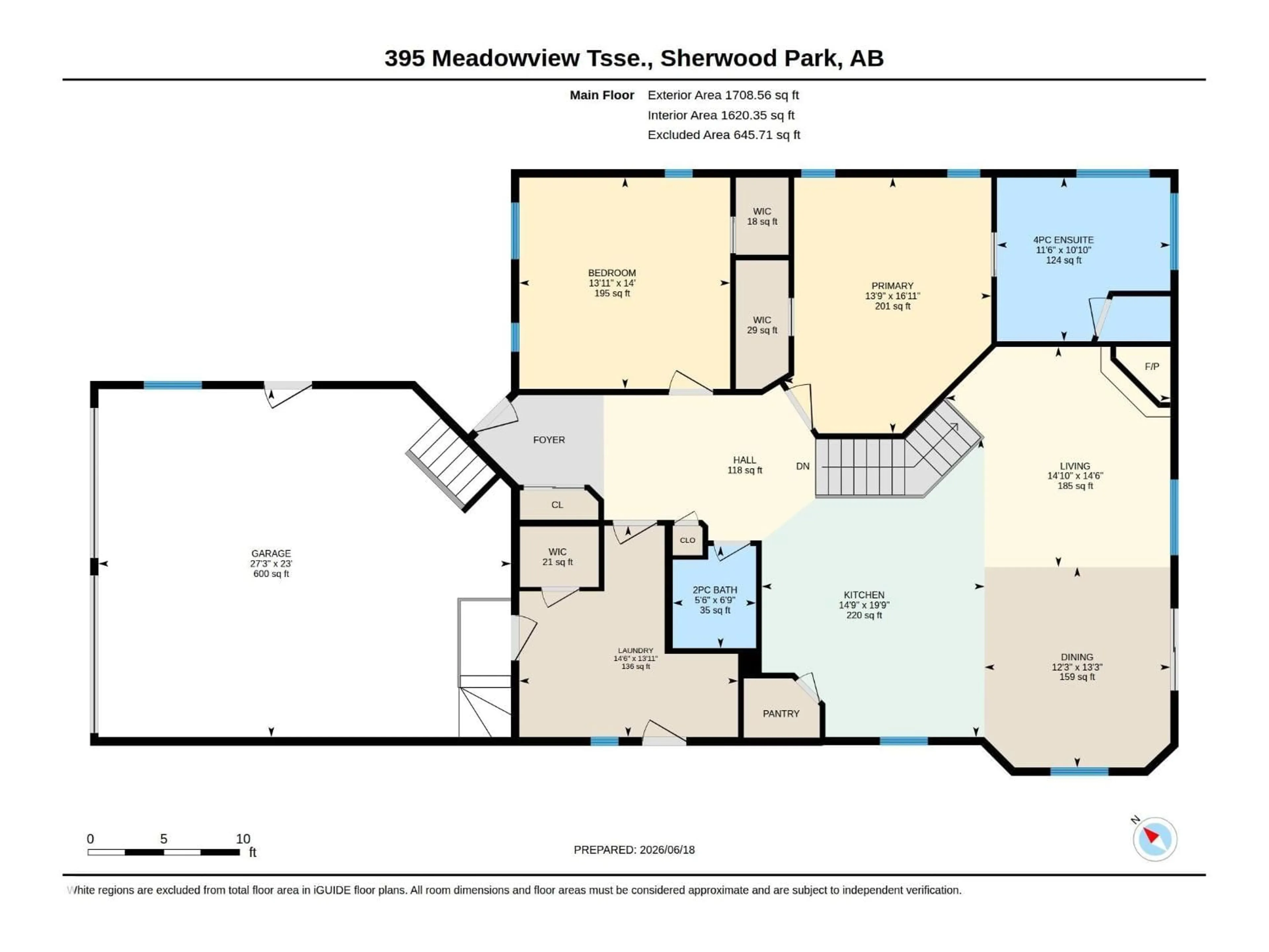 Floor plan for 395 MEADOWVIEW TC, Sherwood Park Alberta T8H1X7