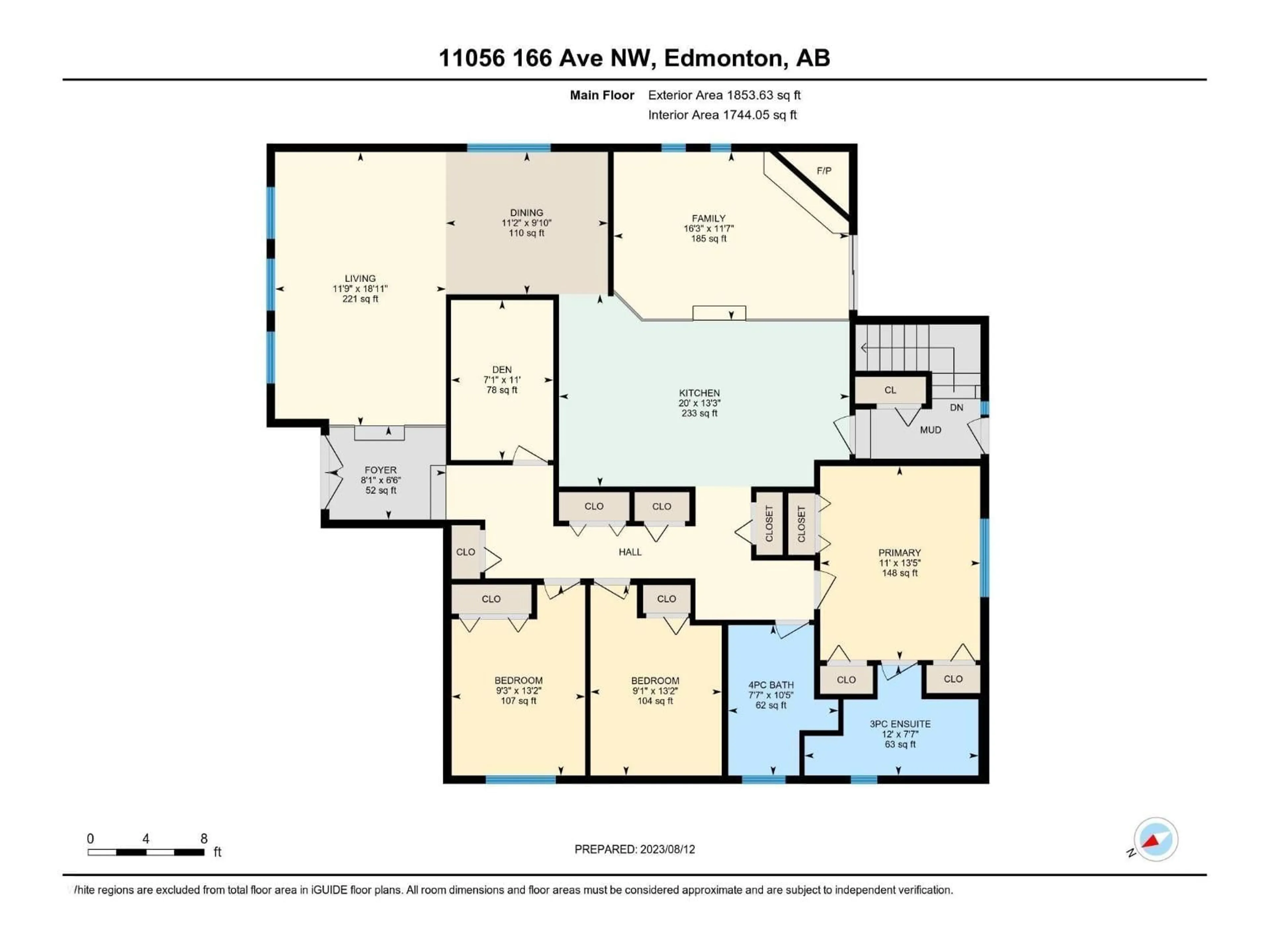 Floor plan for NW - 11056 166 AV, Edmonton Alberta T5X1Y3