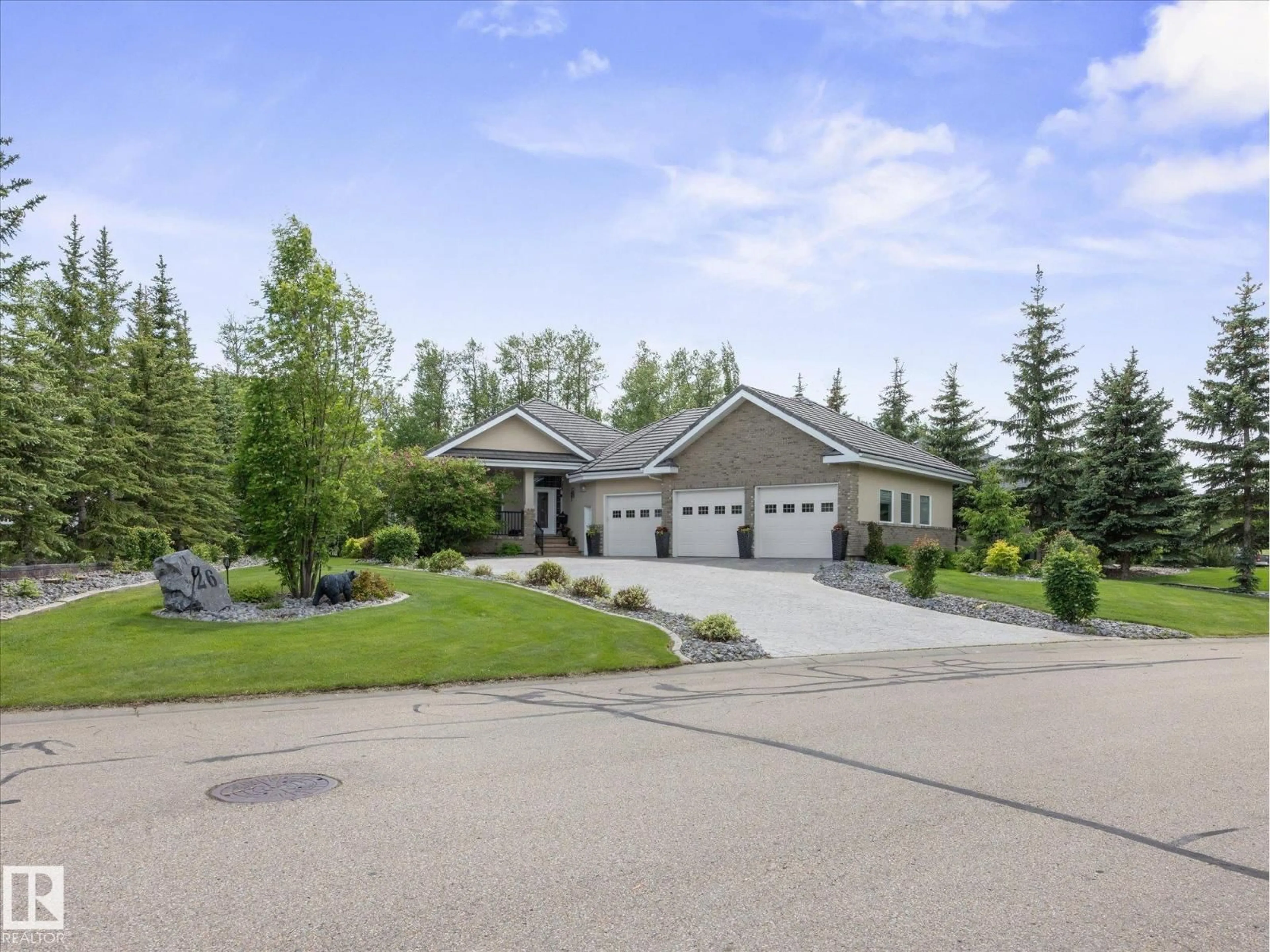 A pic from outside/outdoor area/front of a property/back of a property/a pic from drone, street for 26 - 51025 RGE ROAD 222, Rural Strathcona County Alberta T8C1J5