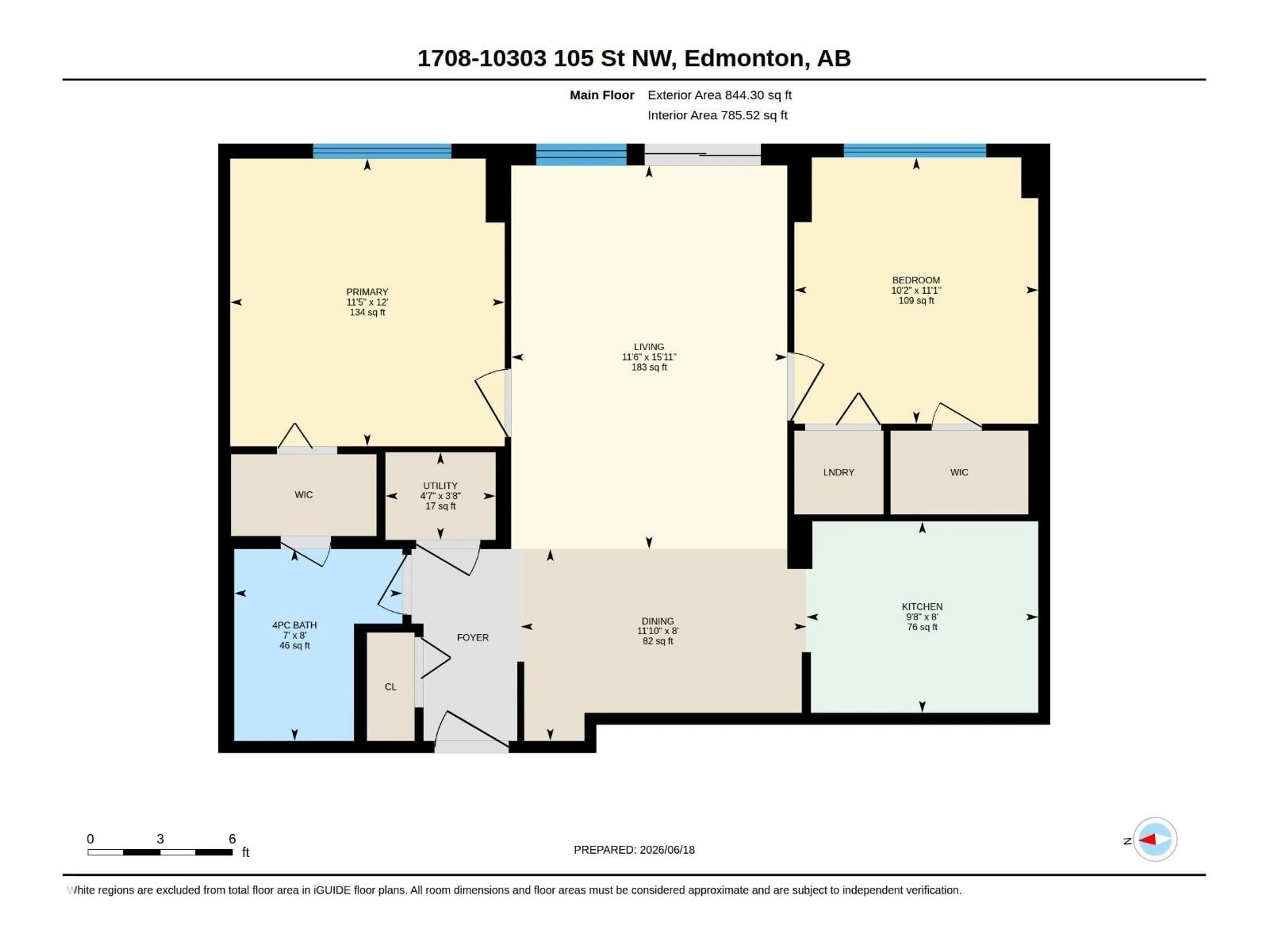 Floor plan for 1708 105 ST NW, Edmonton Alberta T5J5G3