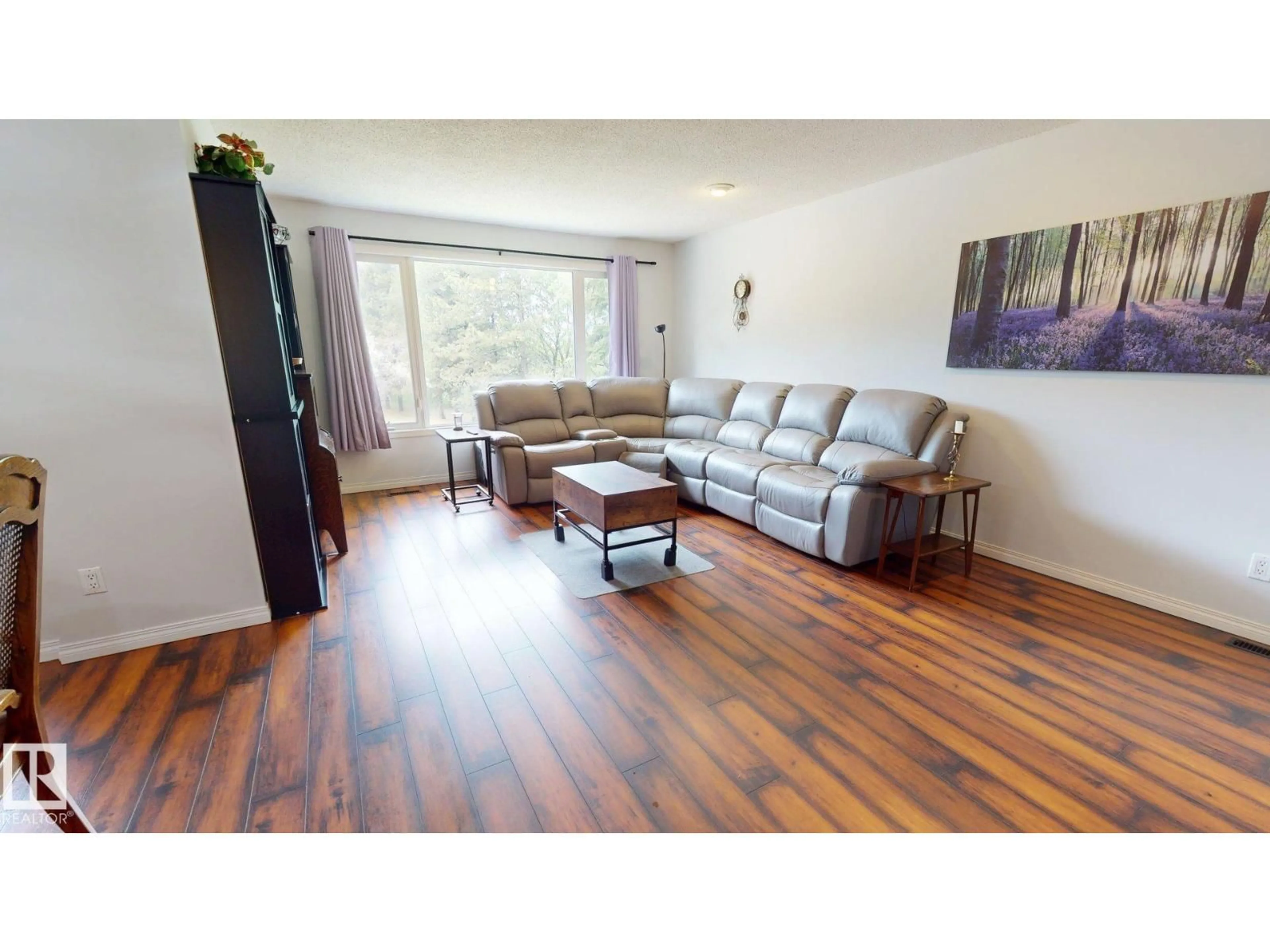 Living room with furniture, wood/laminate floor for 50047 - 70 RGE RD 244, Rural Leduc County Alberta T4X0N8