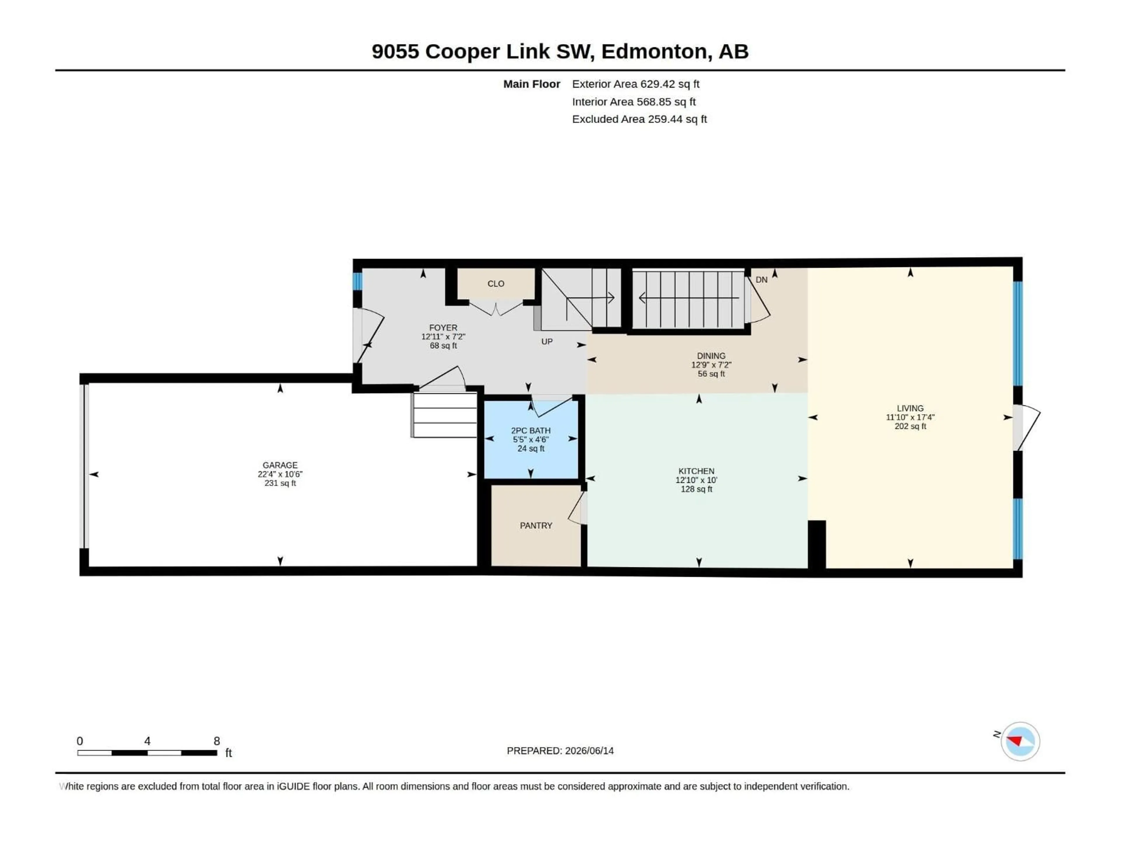 Floor plan for SW - 9055 COOPER LINK LI, Edmonton Alberta T6W4A4