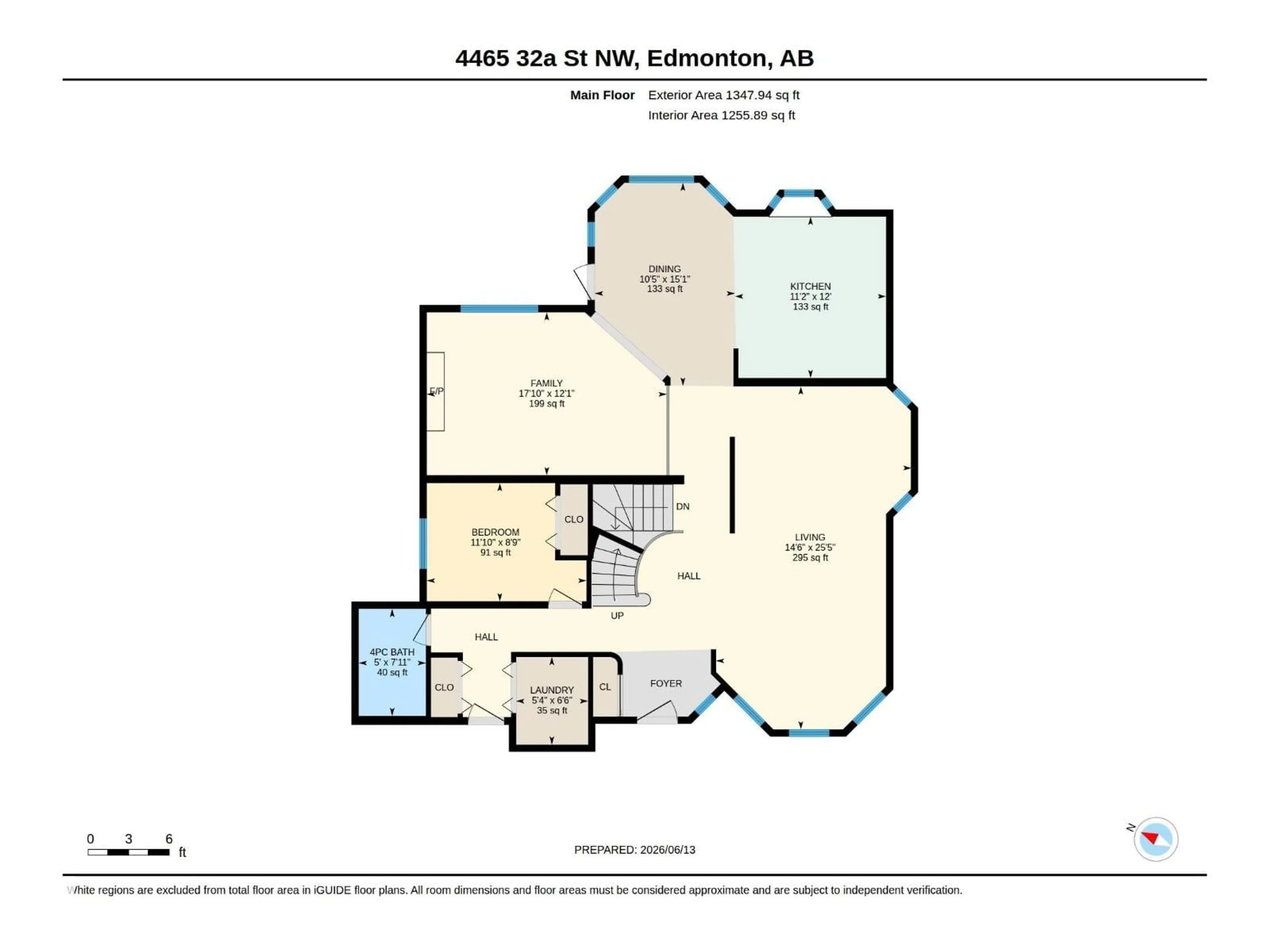 Floor plan for 4465 32A ST NW, Edmonton Alberta T6T1E8