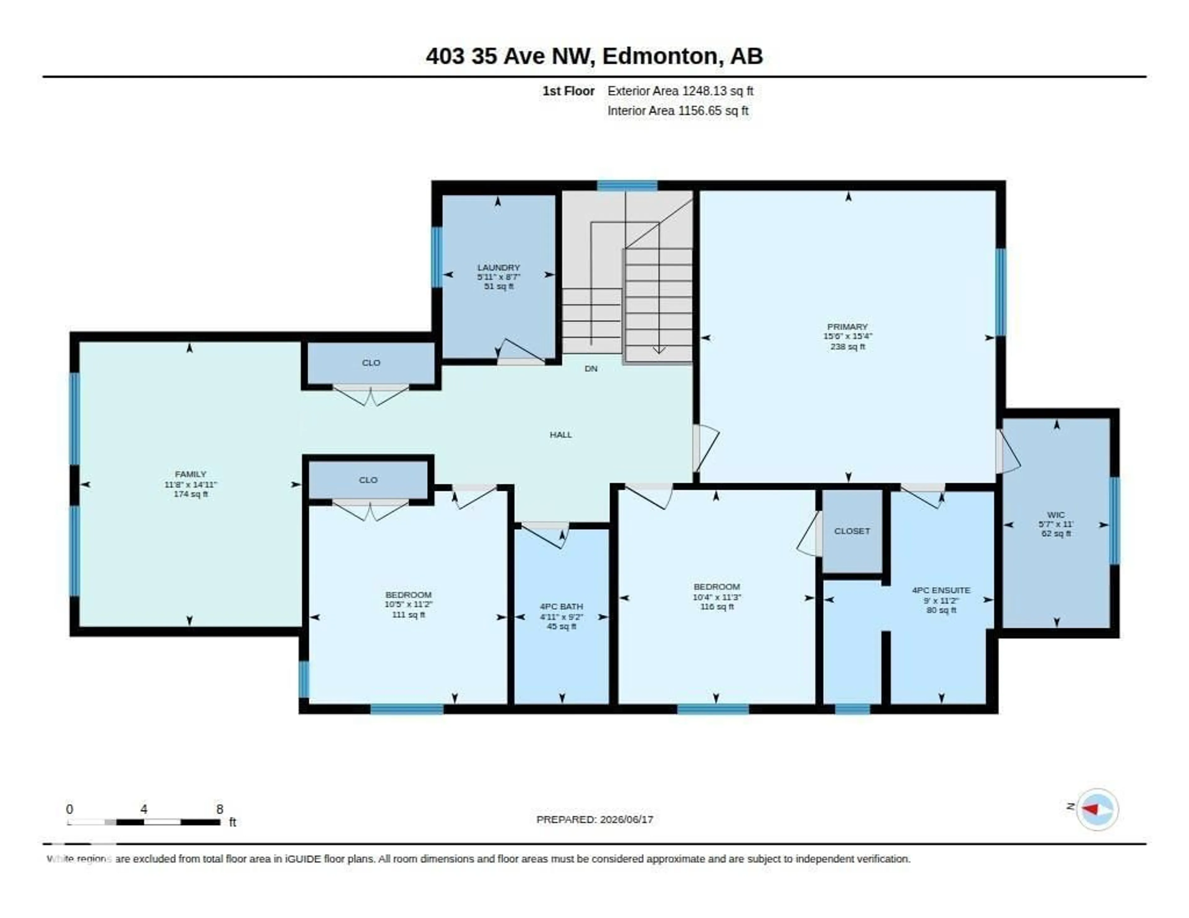Floor plan for 403 35 AV, Edmonton Alberta T6T2P8