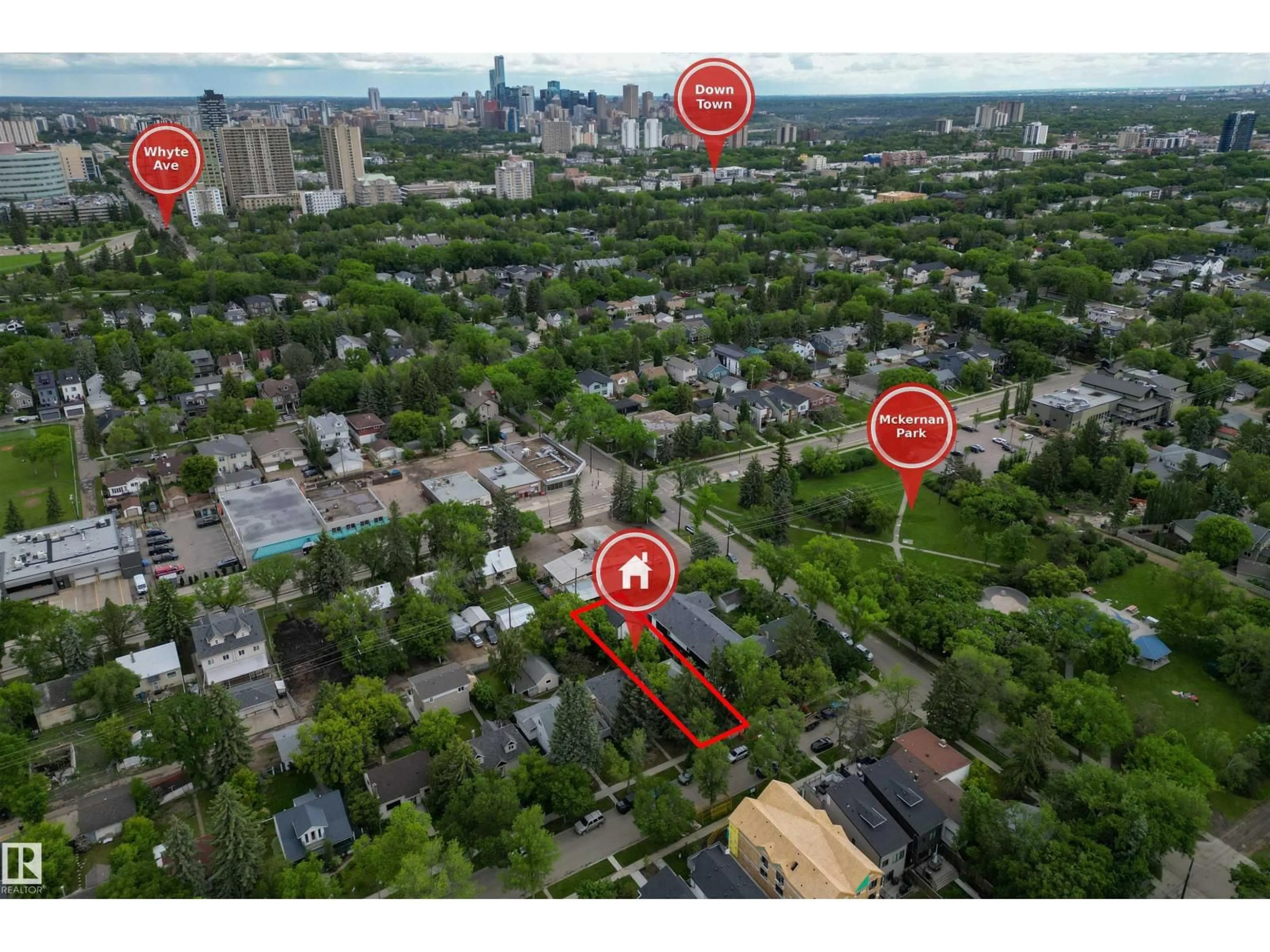 A pic from outside/outdoor area/front of a property/back of a property/a pic from drone, unknown for NW - 11212 75 AV, Edmonton Alberta T6G0H3