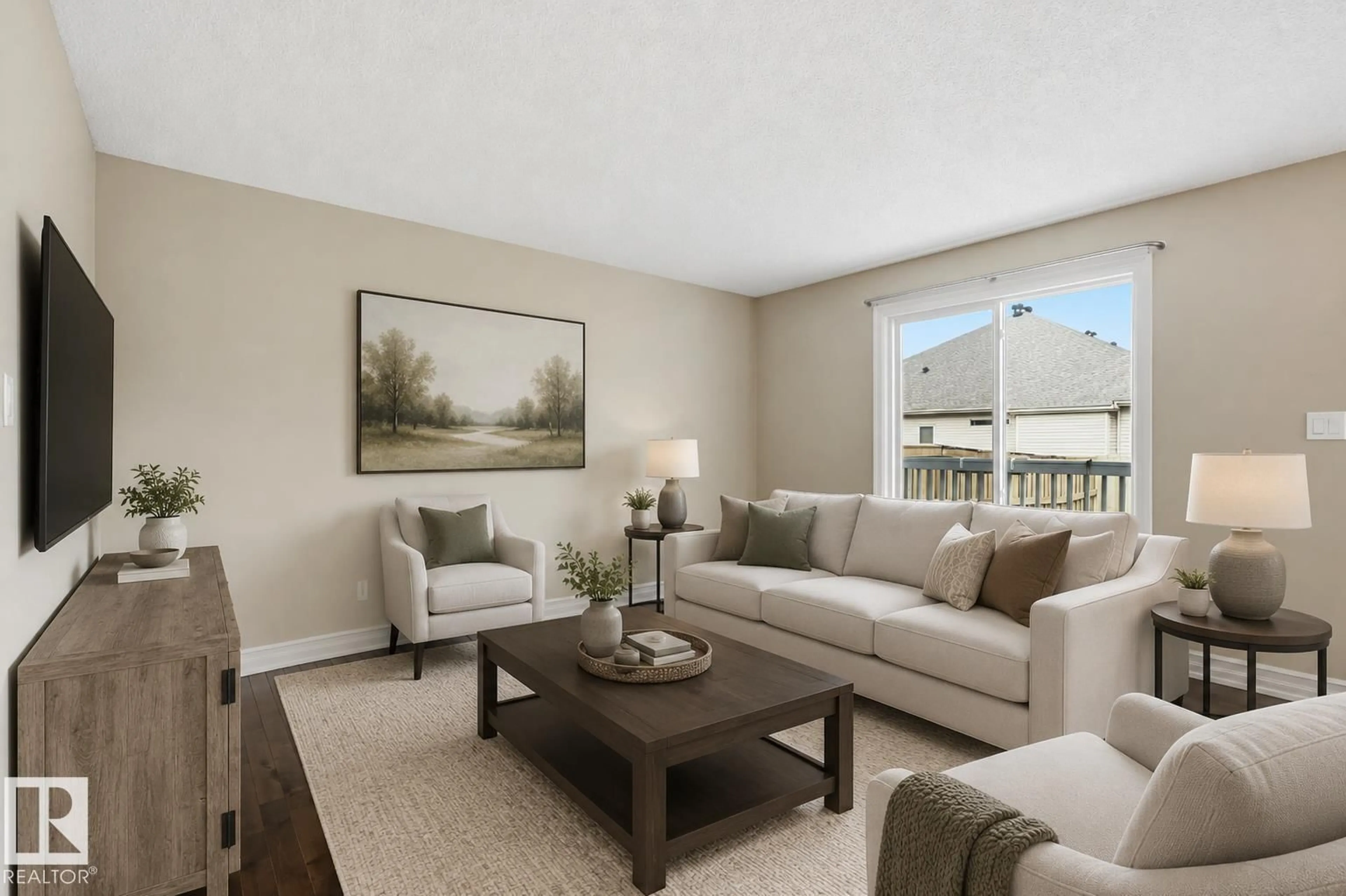 Living room with furniture, unknown for 9645 SIMPSON PL, Edmonton Alberta T6R0T8