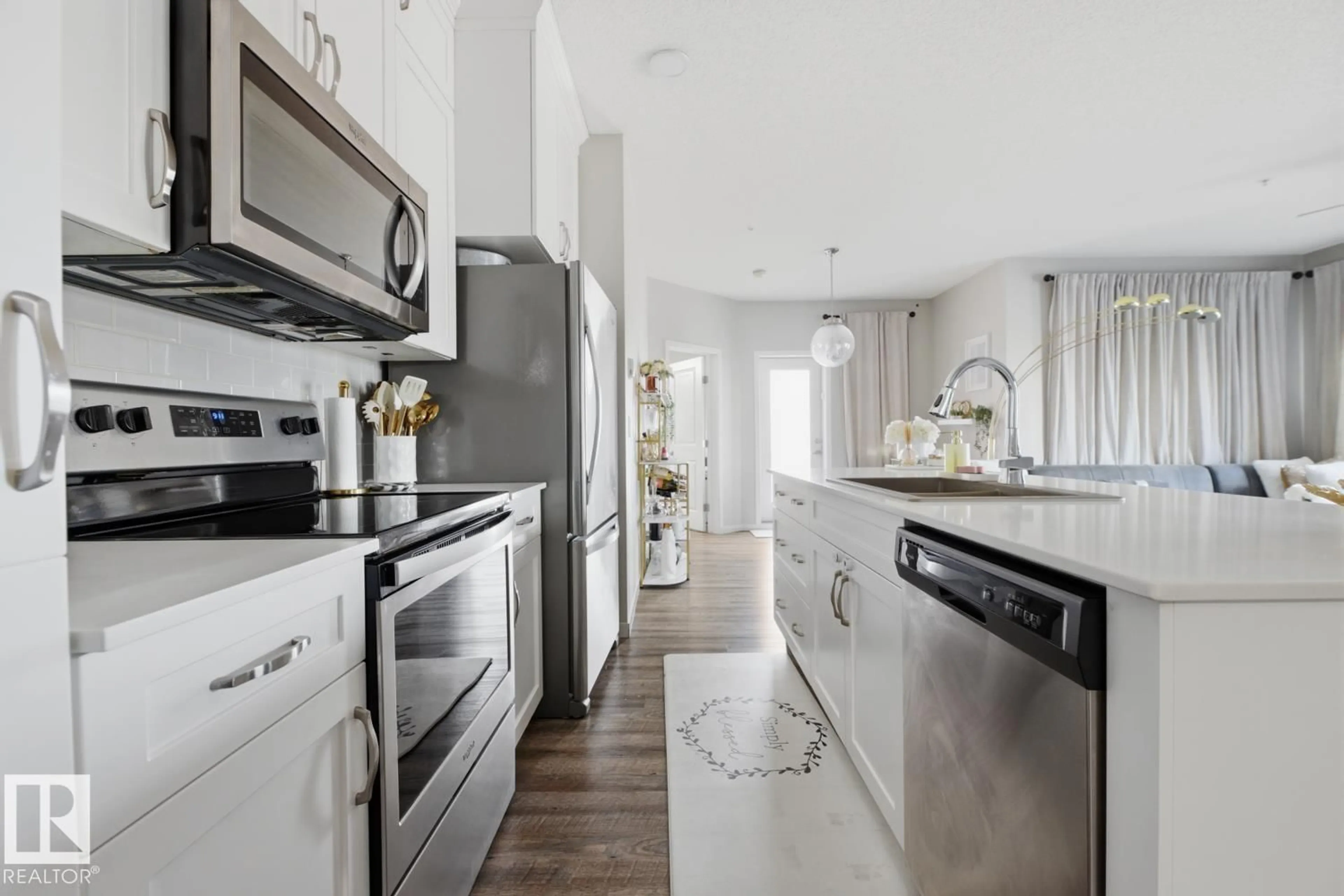 Open concept kitchen, ceramic/tile floor for 1818 - 155 RUTHERFORD RD, Edmonton Alberta T6W2K6