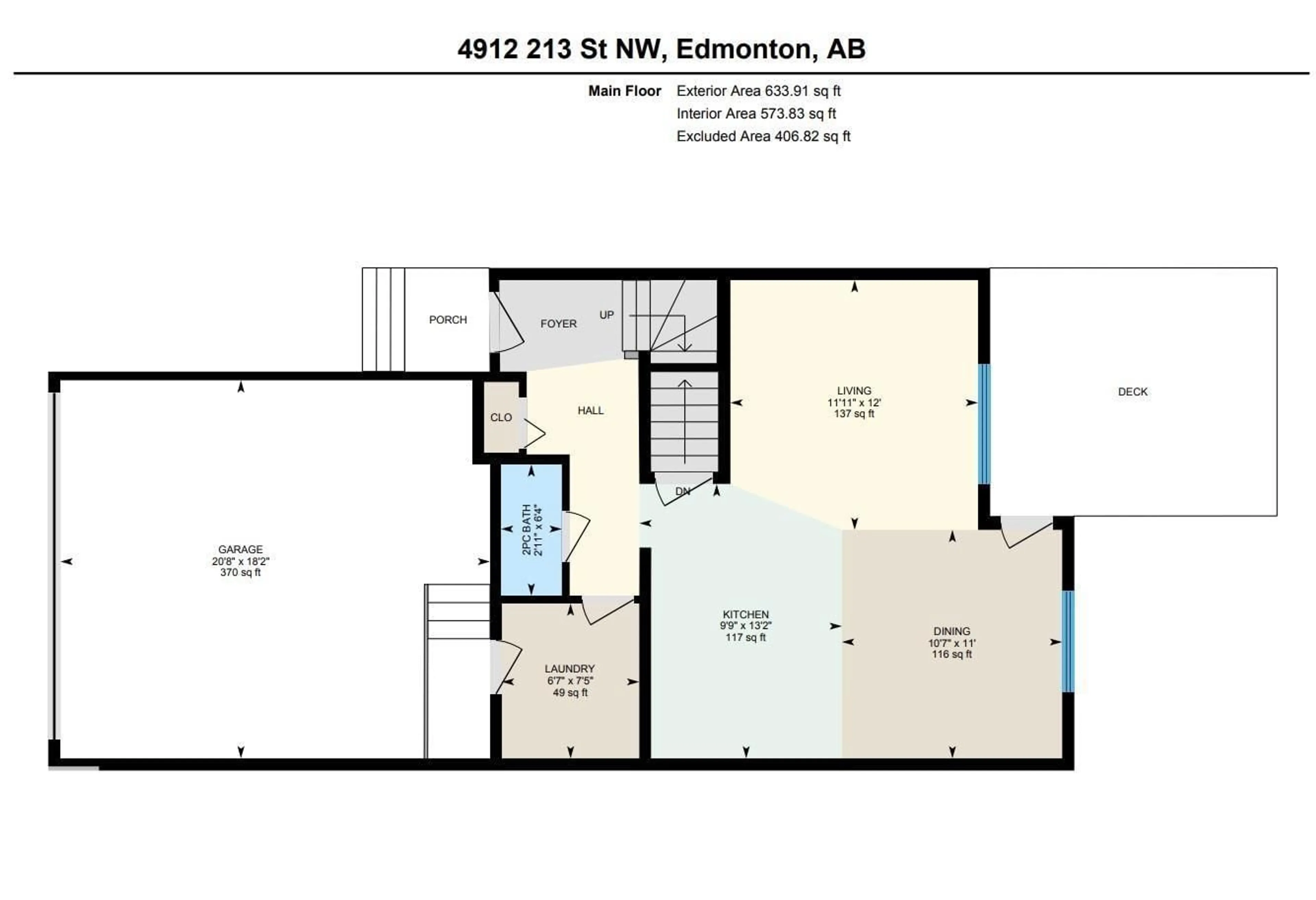 Floor plan for 4912 213 ST, Edmonton Alberta T6M0G6