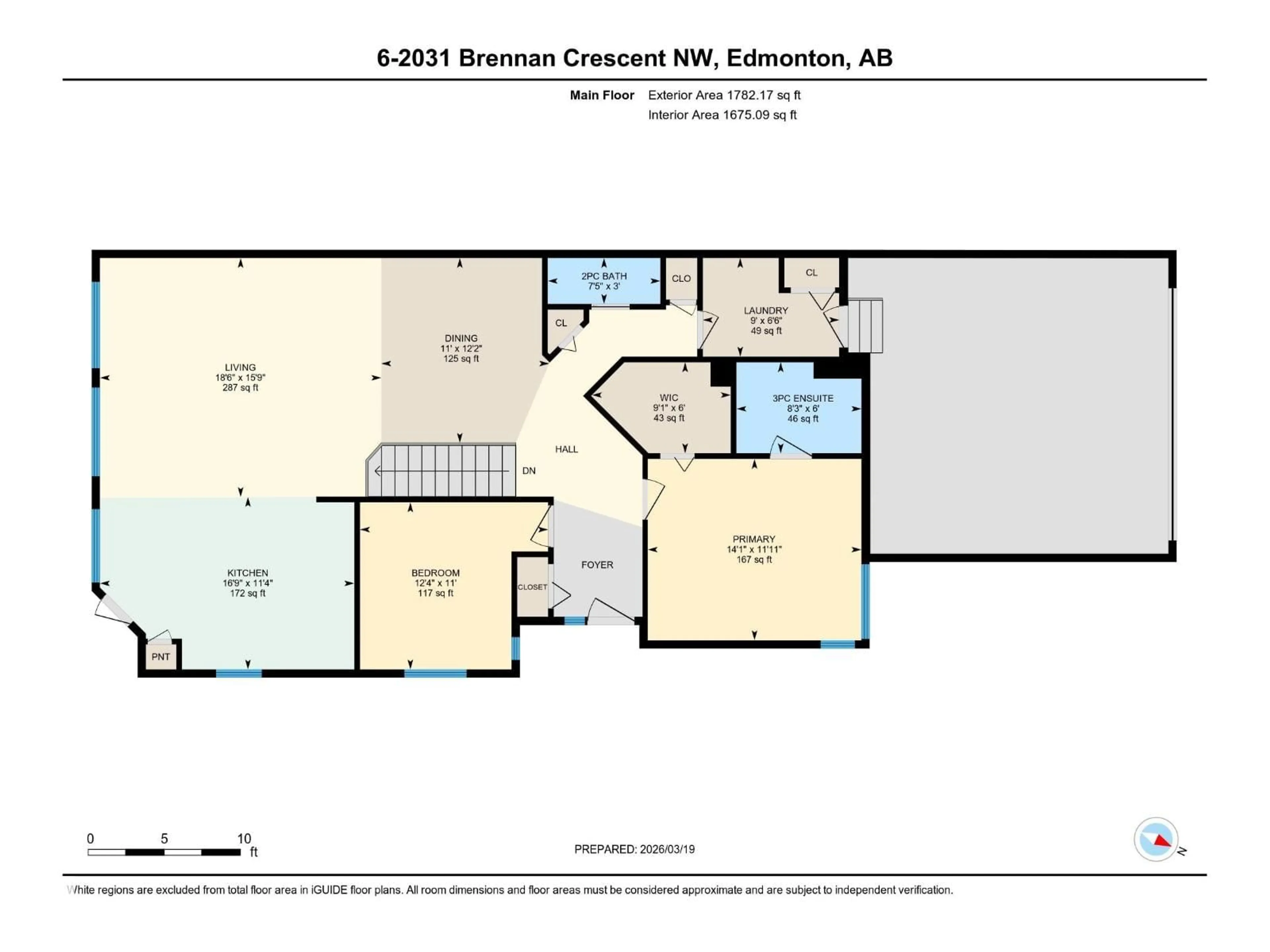Floor plan for 6 - 2031 BRENNAN CR, Edmonton Alberta T5T0W3