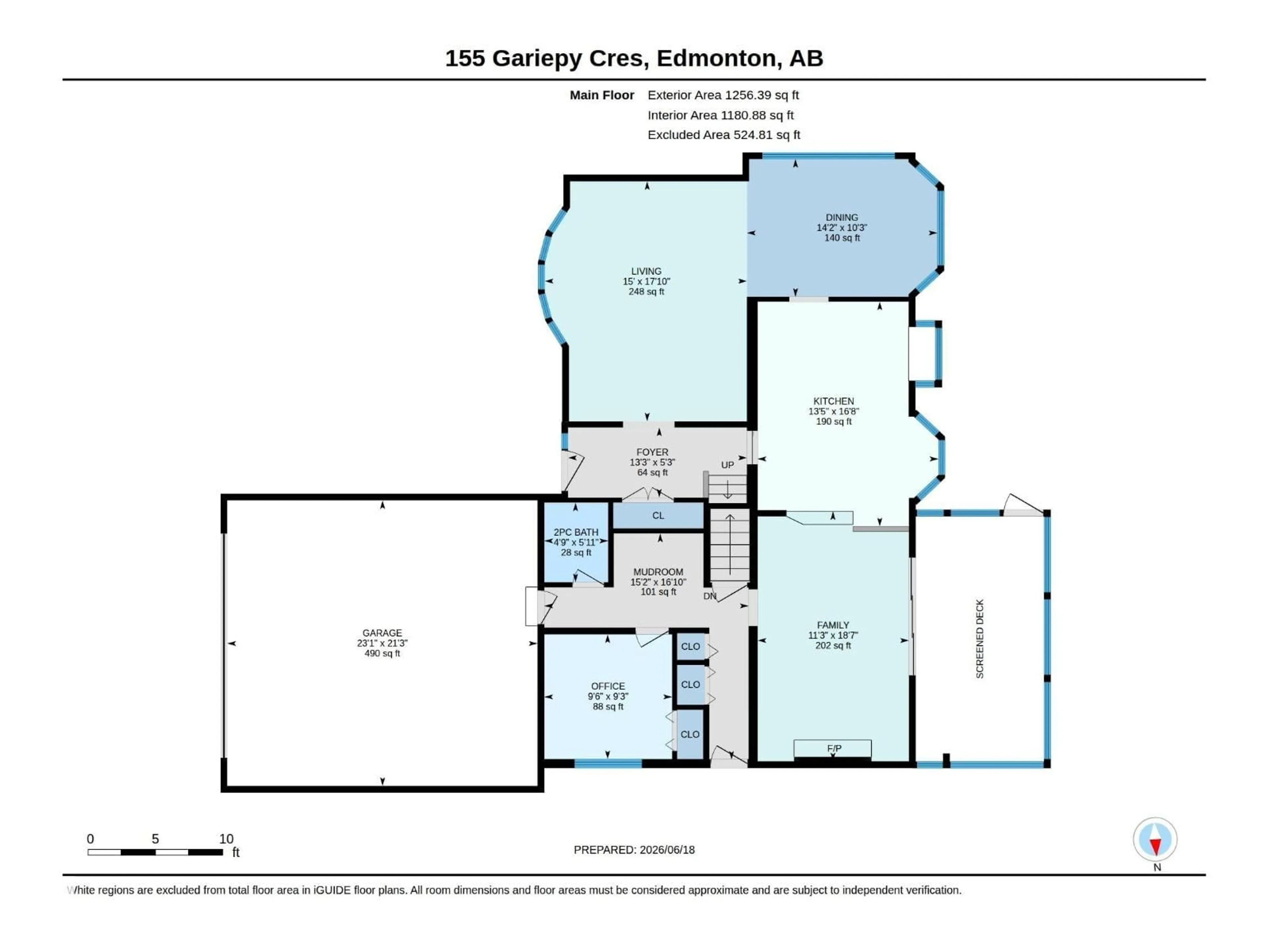 Floor plan for 155 GARIEPY CR, Edmonton Alberta T6M1B5