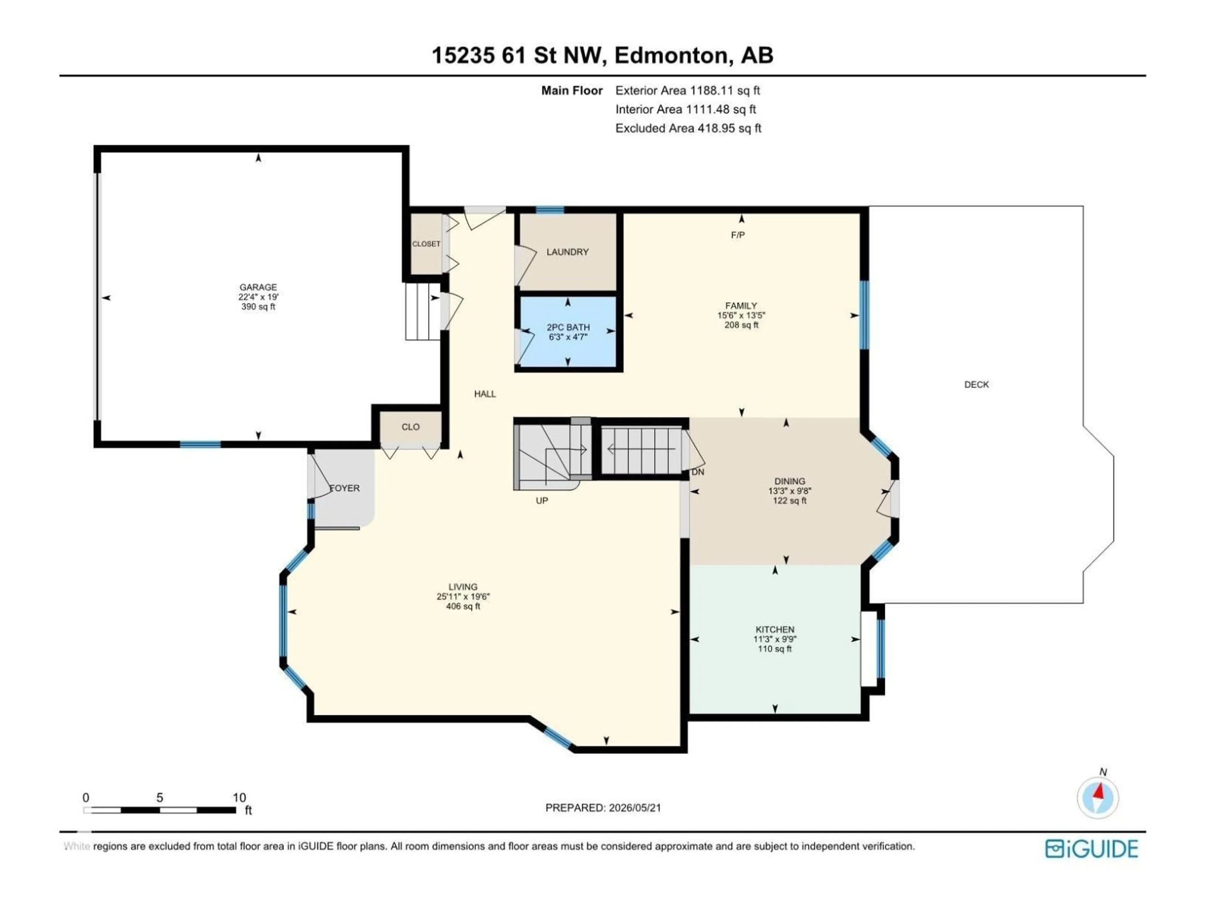Floor plan for NW - 15235 61 ST, Edmonton Alberta T5A2A3