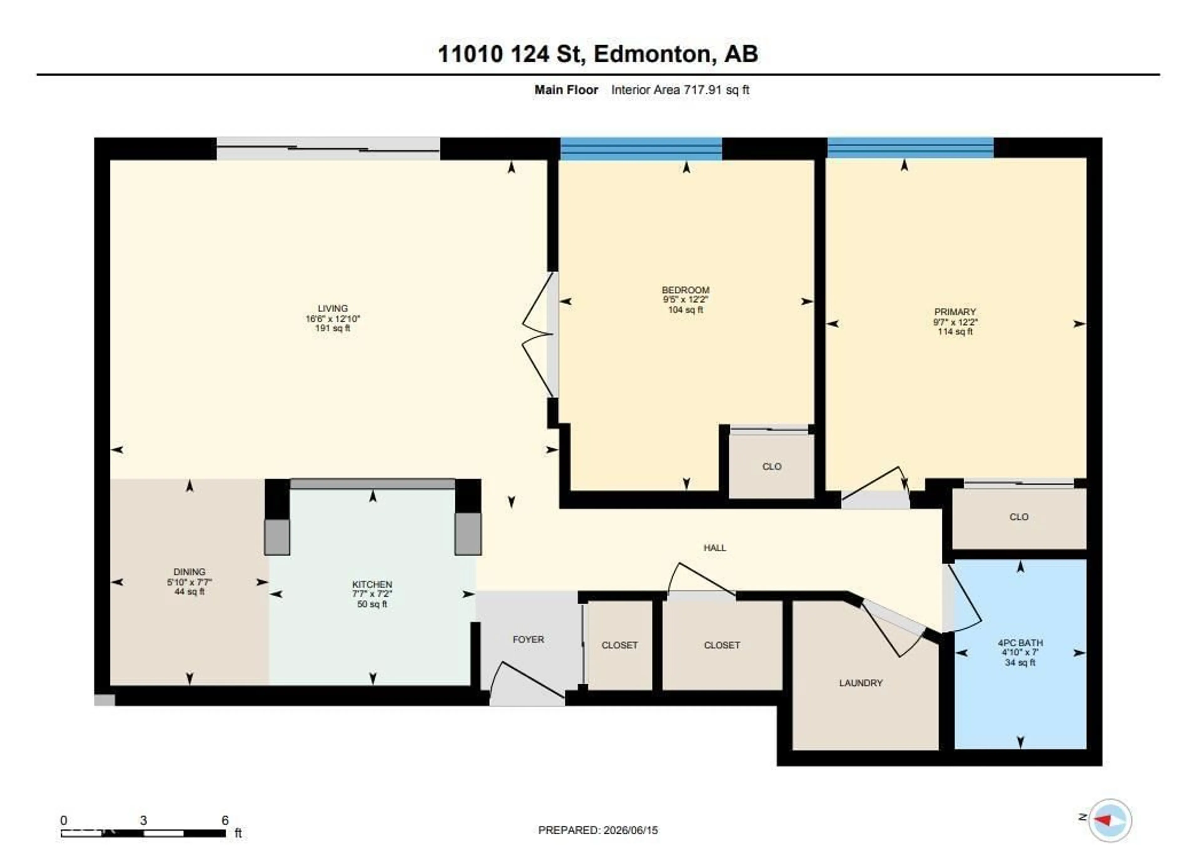 Floor plan for 11010 - 27 124 ST, Edmonton Alberta T5M0J3