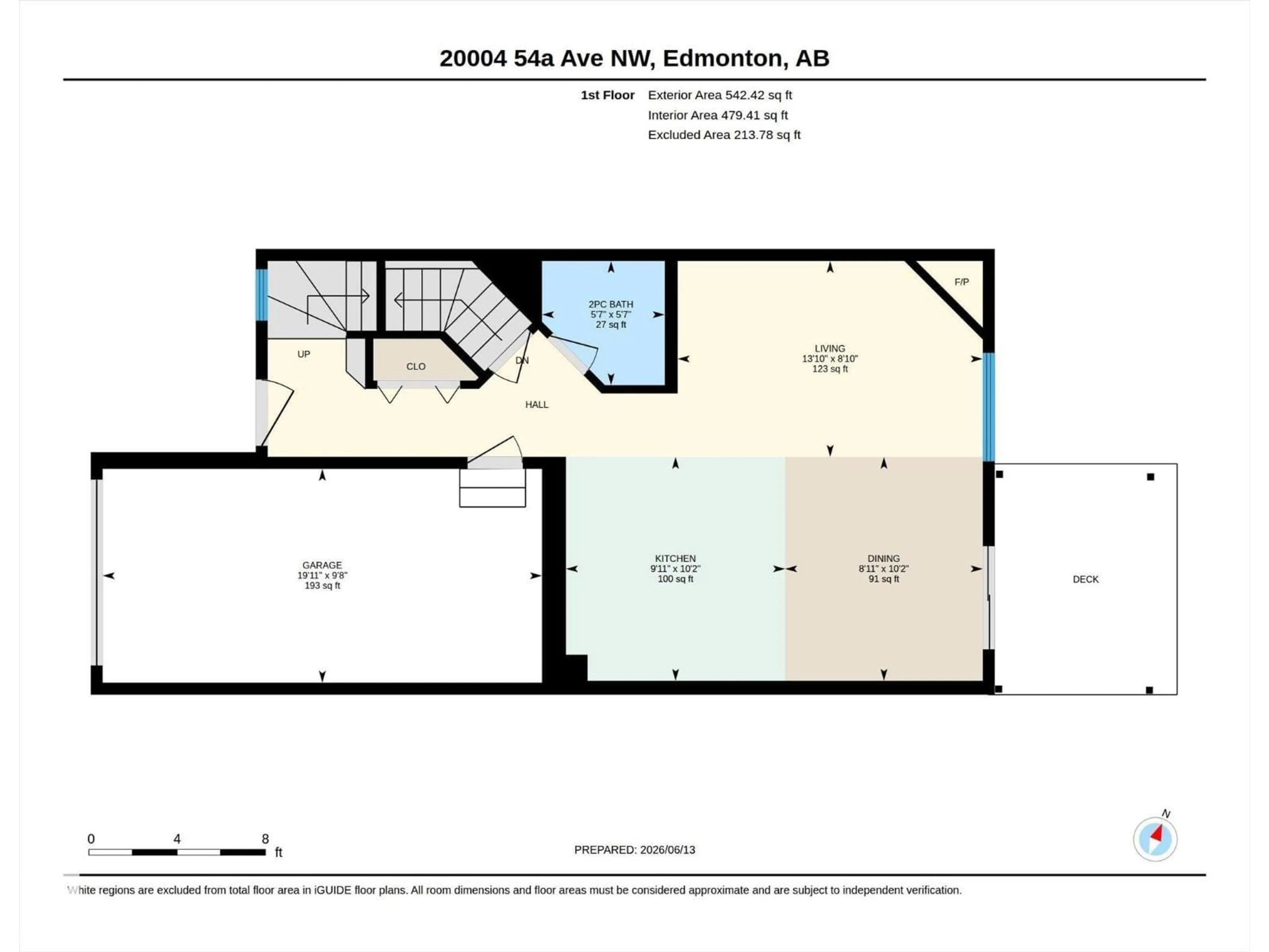 Floor plan for NW - 20004 54A AV, Edmonton Alberta T6M2W4