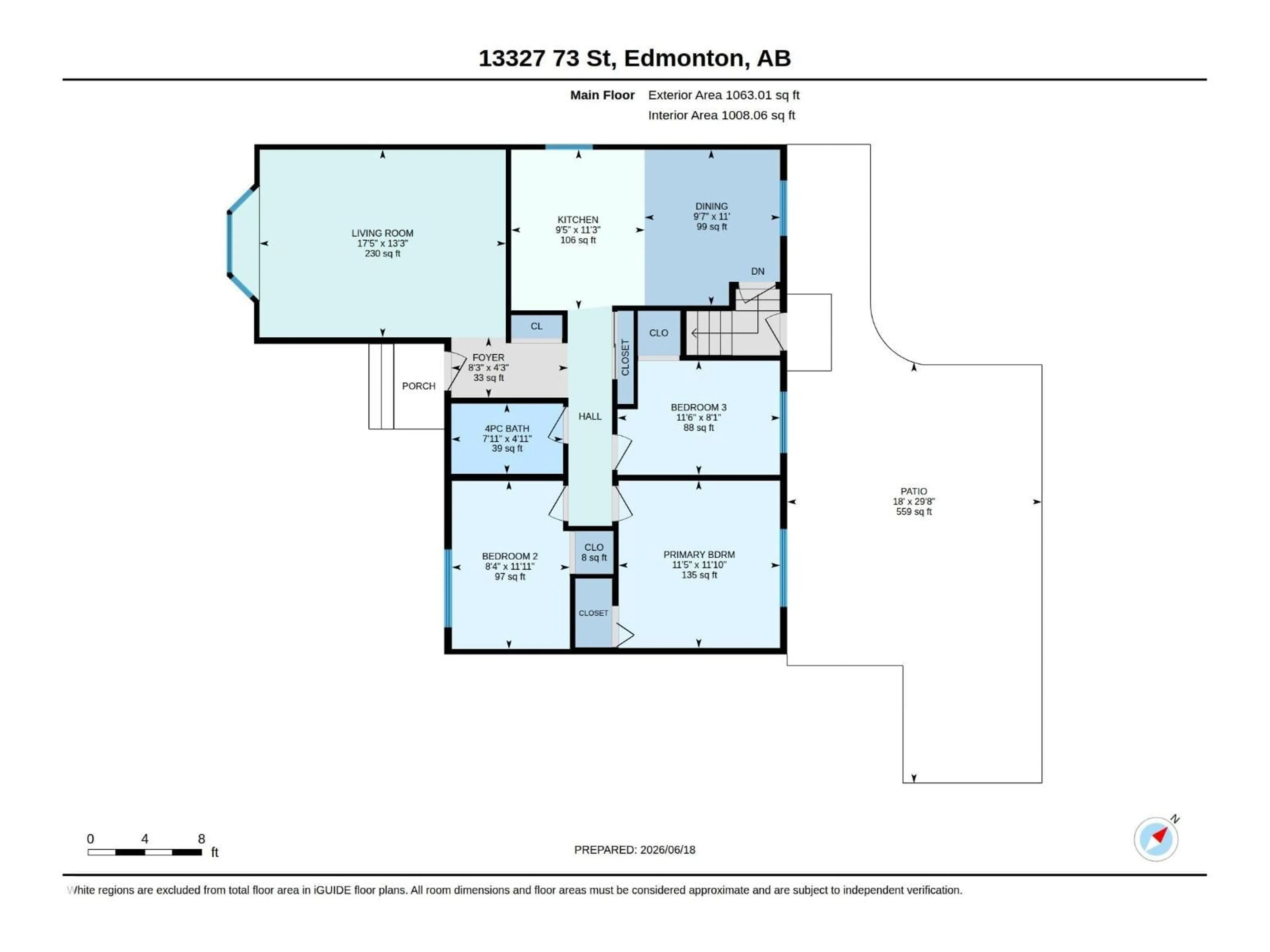 Floor plan for 13327 73 ST, Edmonton Alberta T5C0T7