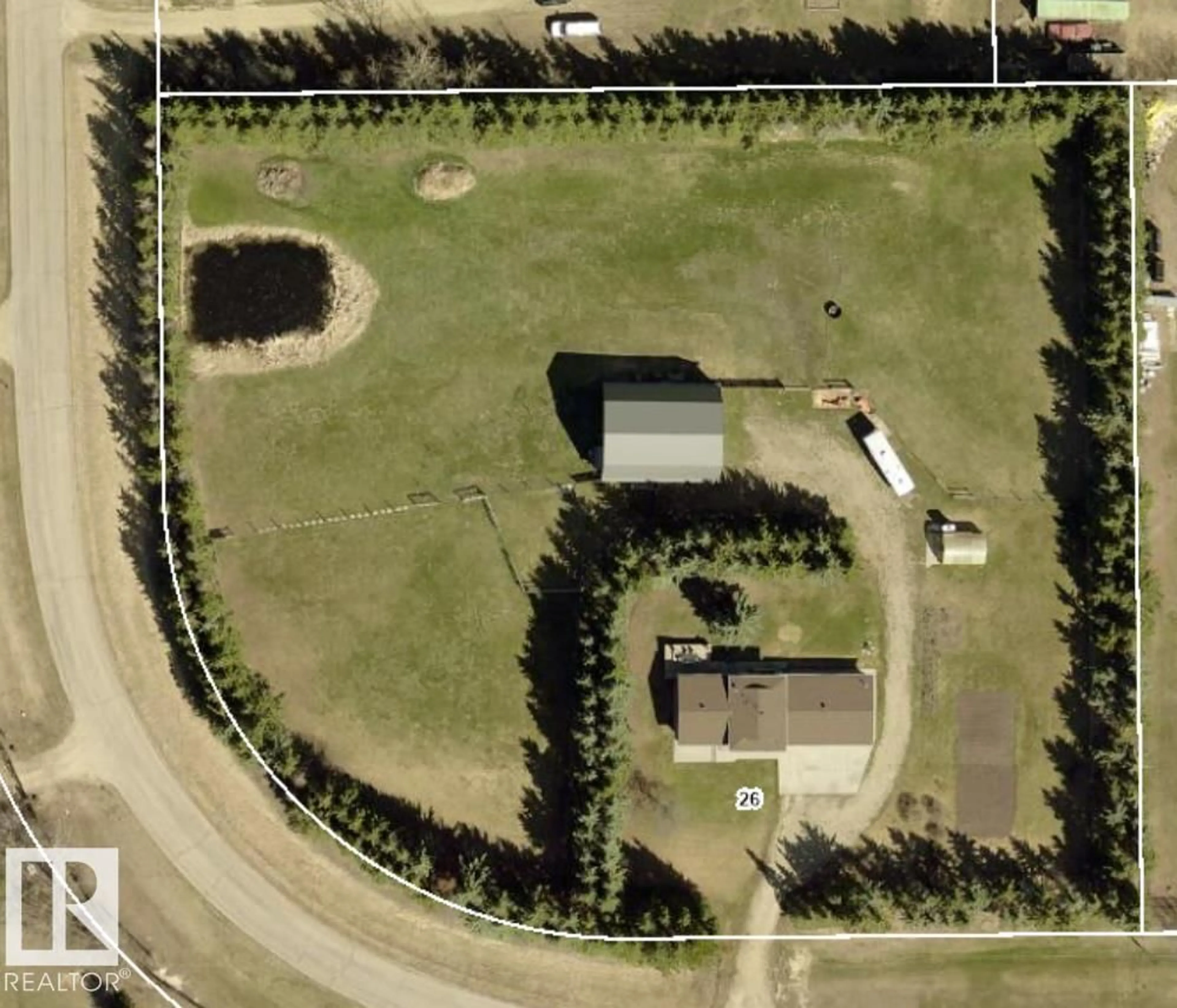 A pic from outside/outdoor area/front of a property/back of a property/a pic from drone, street for 51022 - 26 RGE ROAD 221, Rural Strathcona County Alberta T8E1G8