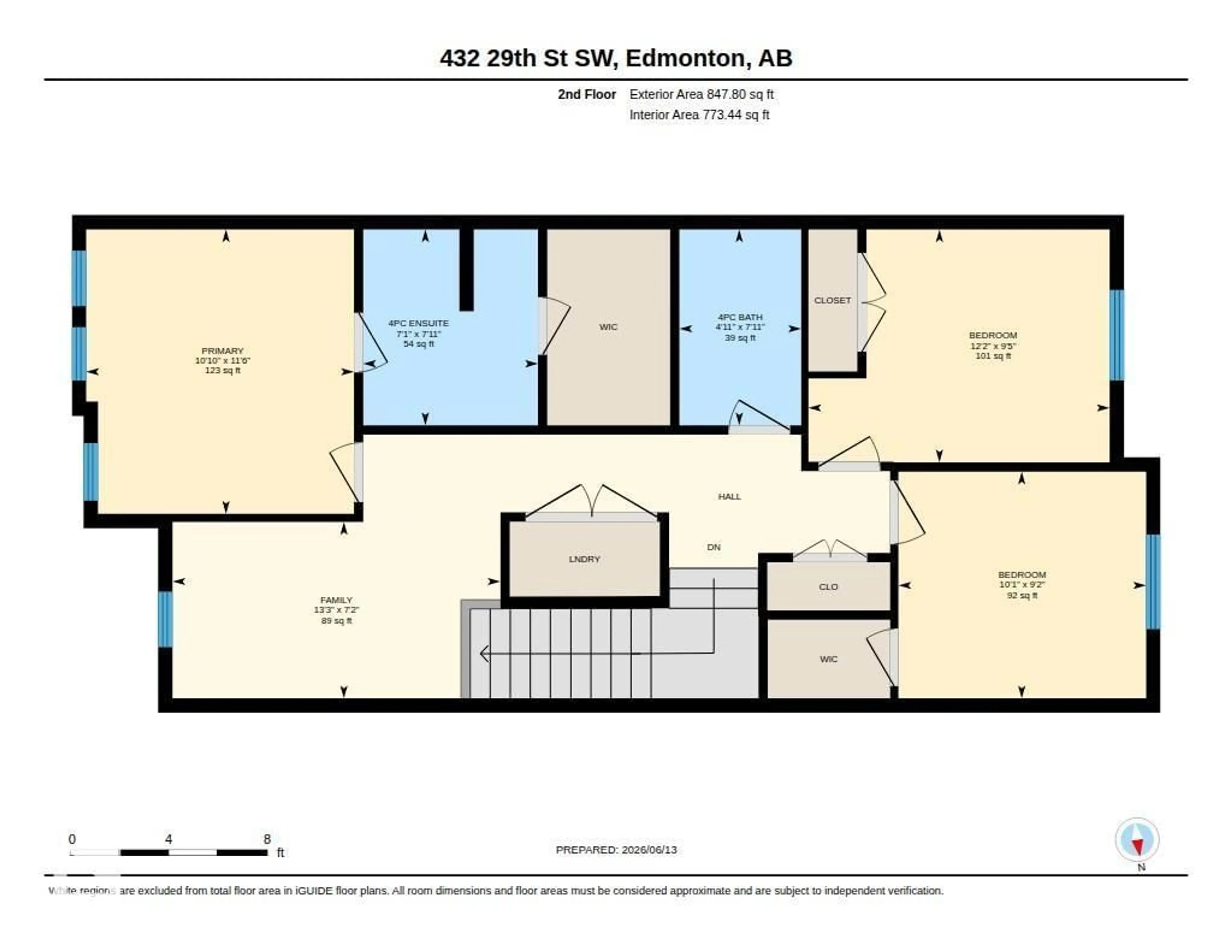 Floor plan for SW - 432 29 ST, Edmonton Alberta T6X3E7