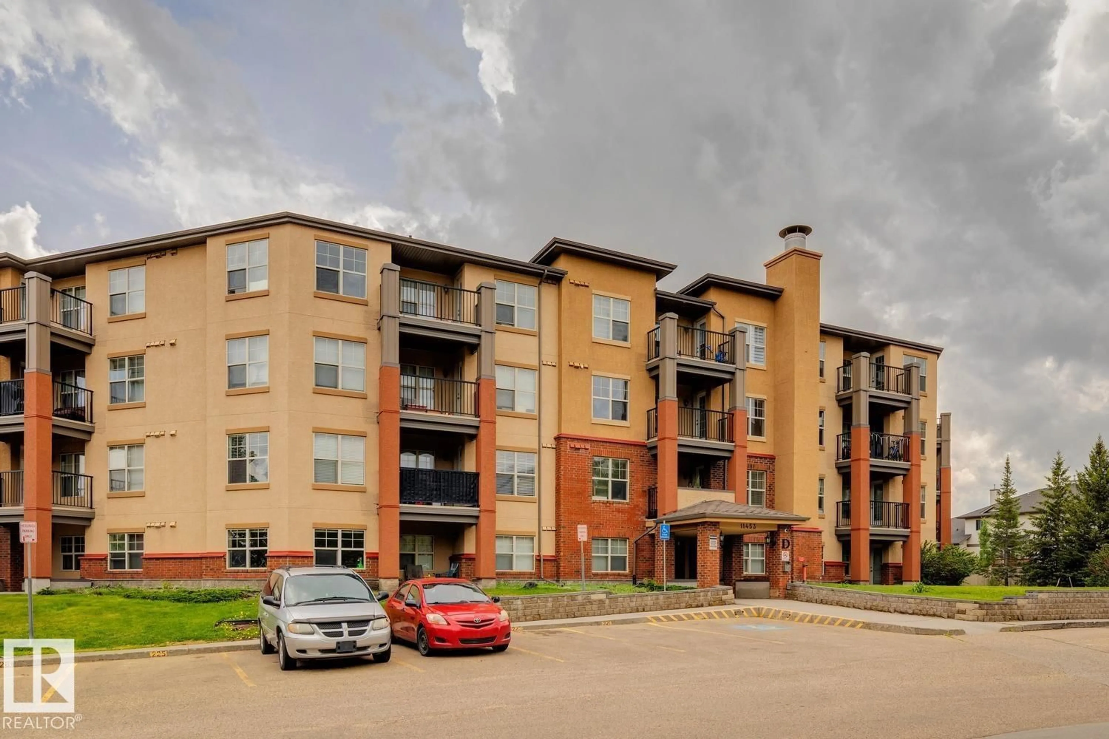 A pic from outside/outdoor area/front of a property/back of a property/a pic from drone, building for #312 - 11453 ELLERSLIE RD, Edmonton Alberta T6W1T3