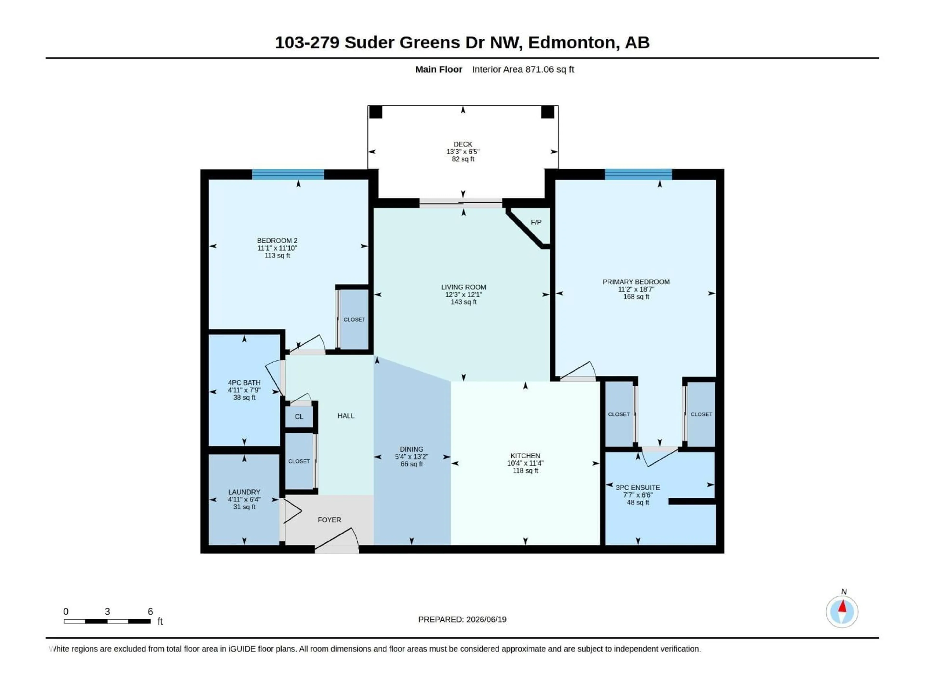 Floor plan for #103 - 279 SUDER GREENS DR, Edmonton Alberta T5T6X6
