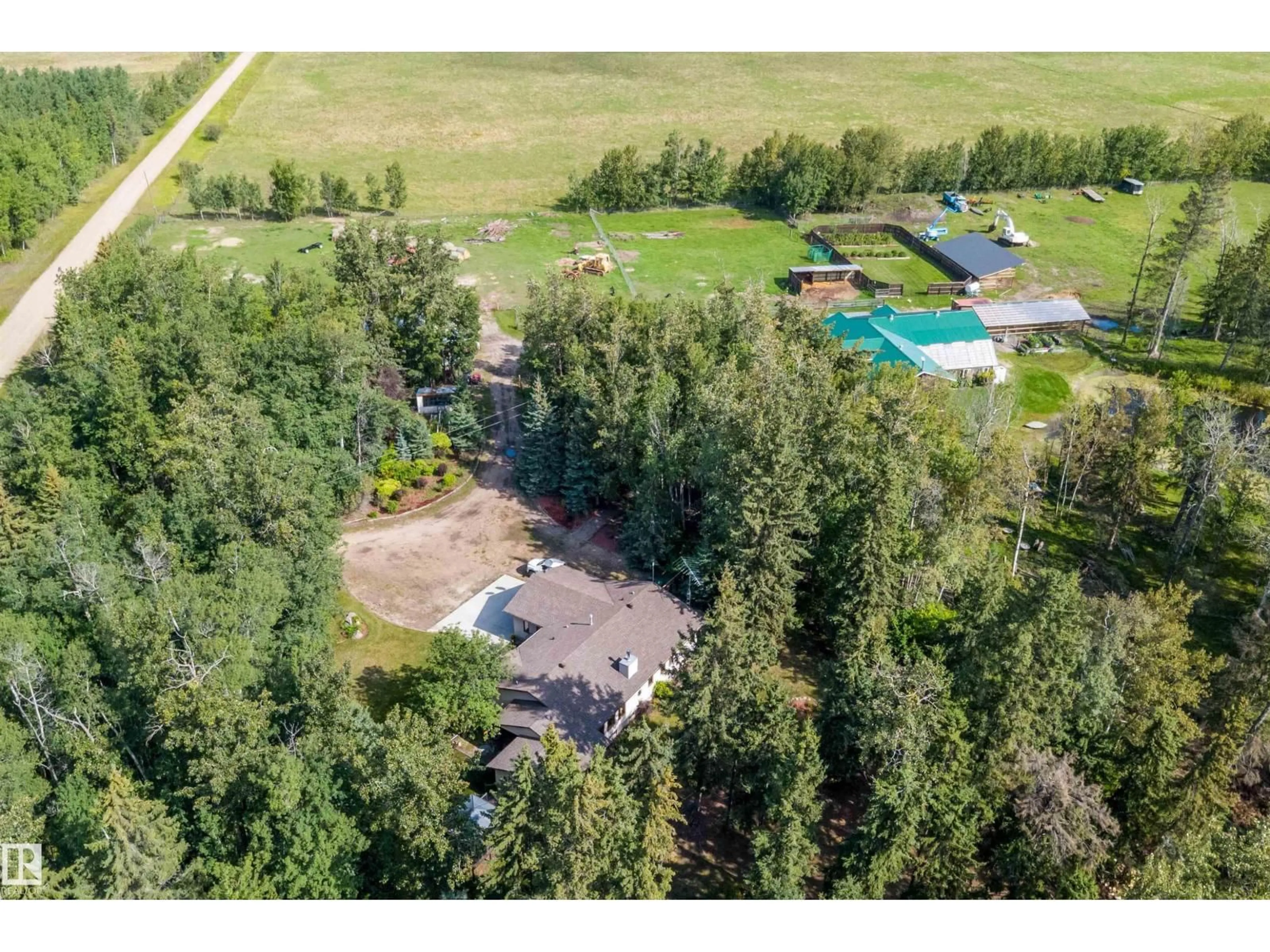 A pic from outside/outdoor area/front of a property/back of a property/a pic from drone, unknown for 60213 RGE ROAD 260, Rural Westlock County Alberta T7P2P5