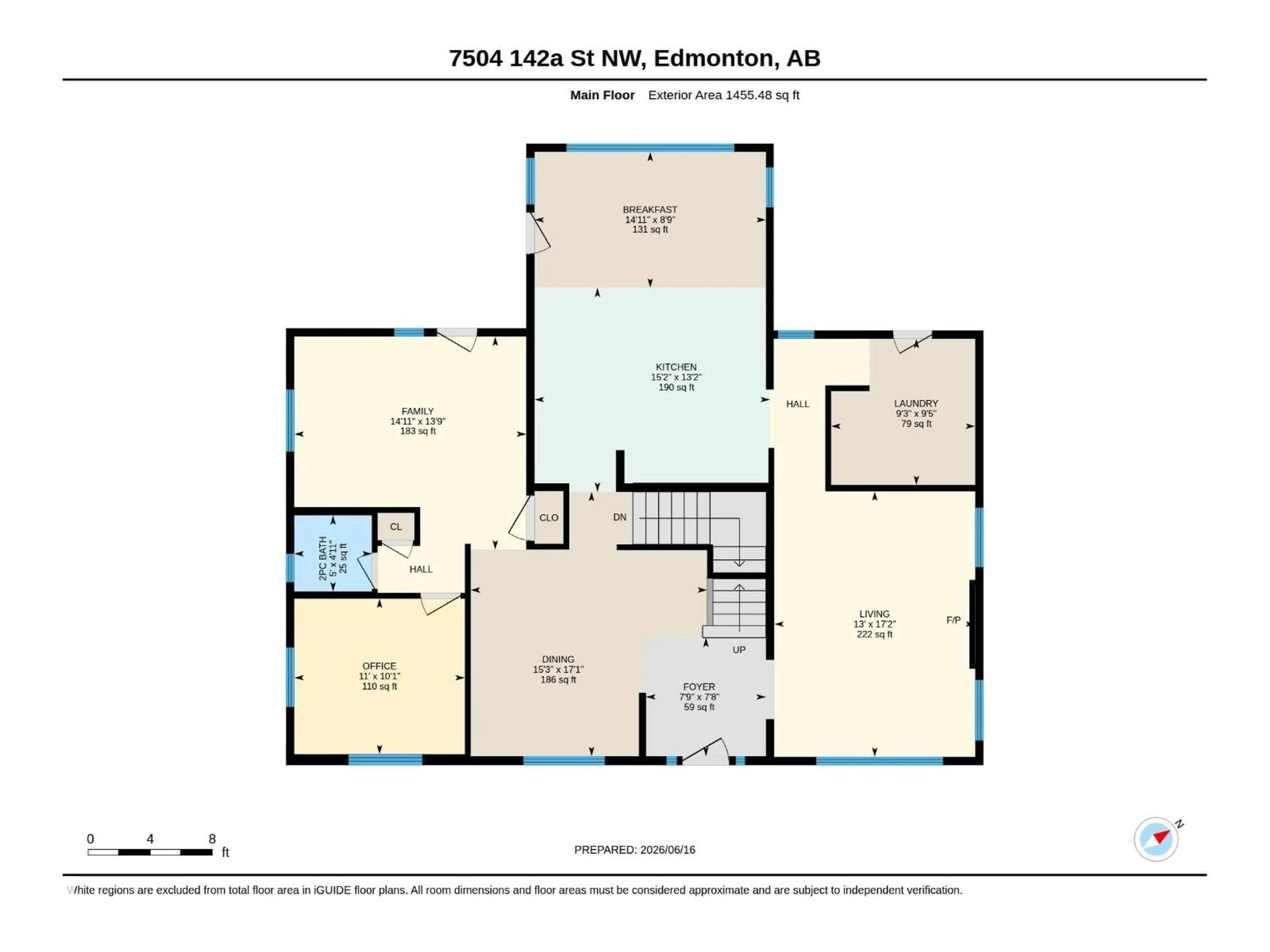 Floor plan for 7504 142A ST NW, Edmonton Alberta T5R0N4