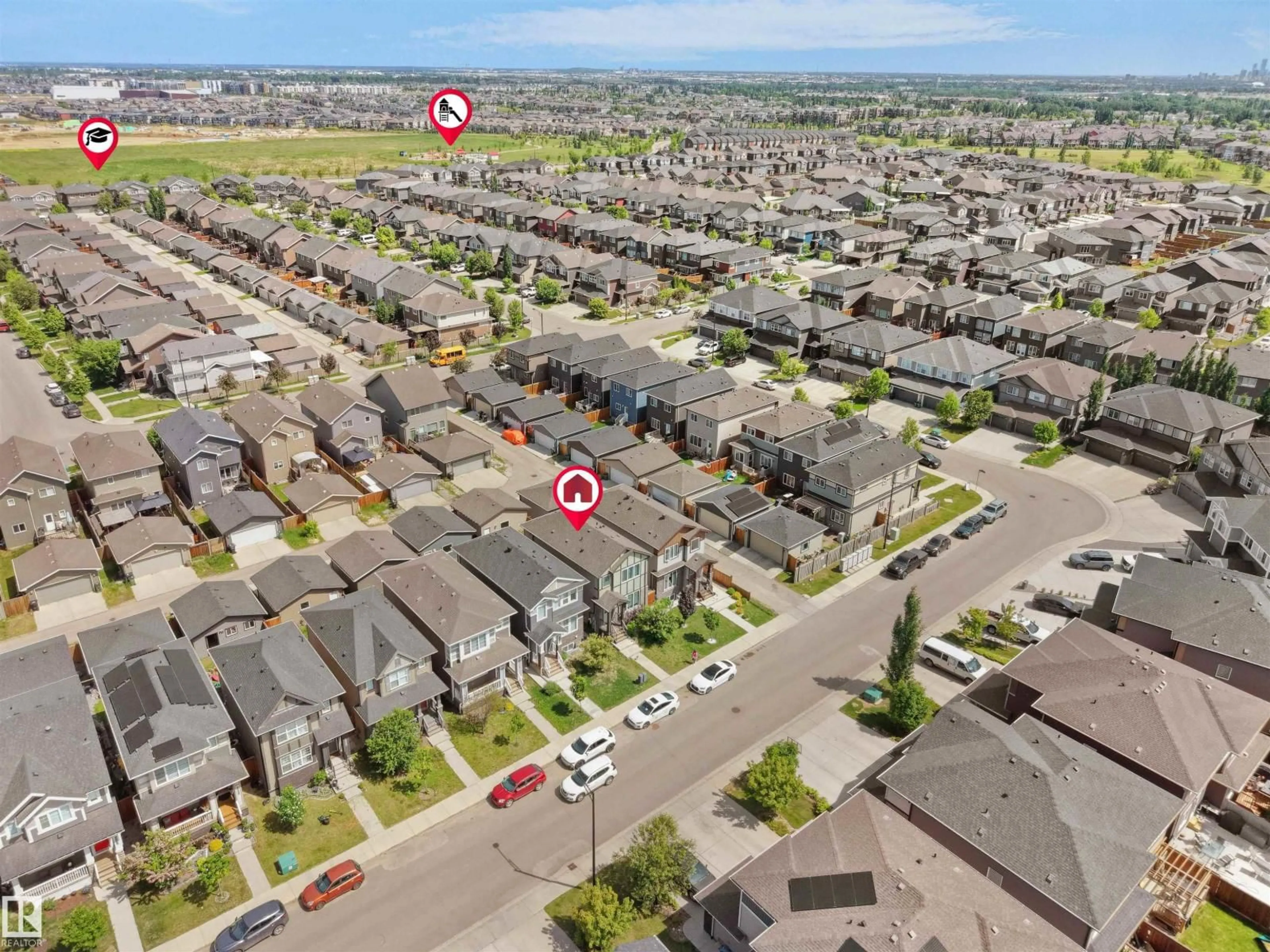 A pic from outside/outdoor area/front of a property/back of a property/a pic from drone, street for 22320 80 AV, Edmonton Alberta T5T7H8