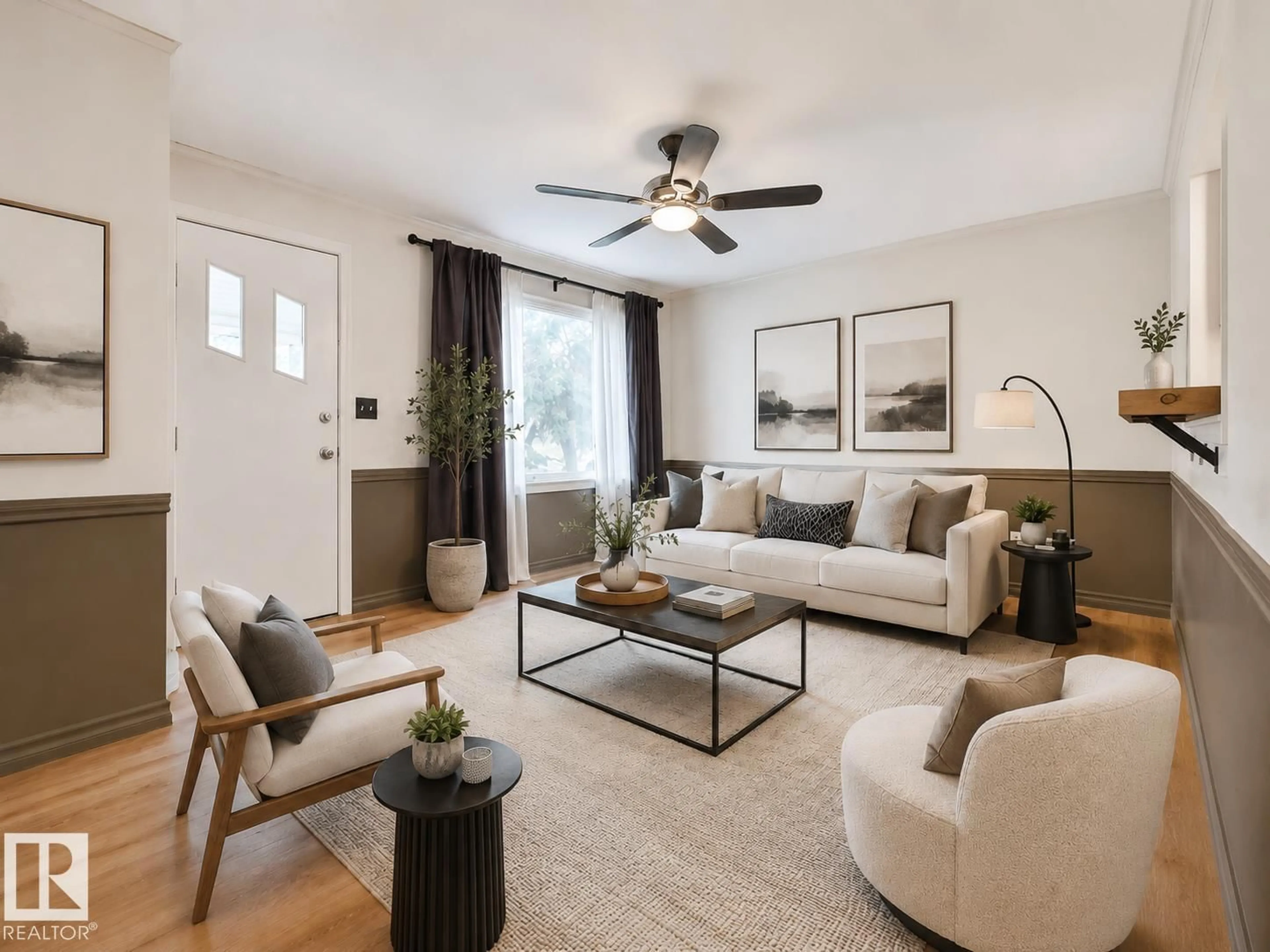 Living room with furniture, unknown for 8318 80 AV, Edmonton Alberta T6C0T1