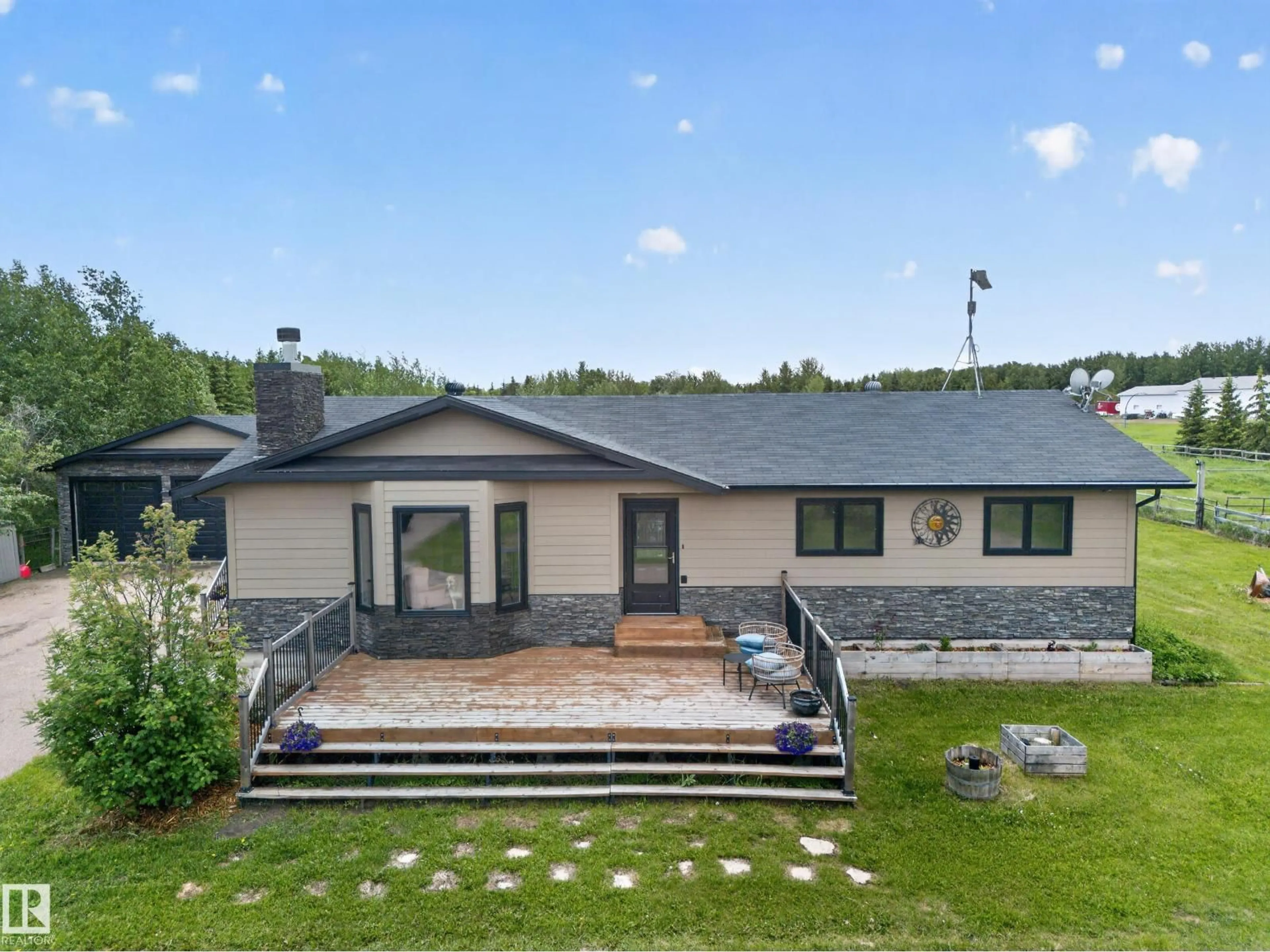 A pic from outside/outdoor area/front of a property/back of a property/a pic from drone, unknown for 254 - 51107 RGE ROAD 221, Rural Strathcona County Alberta T8E1G8