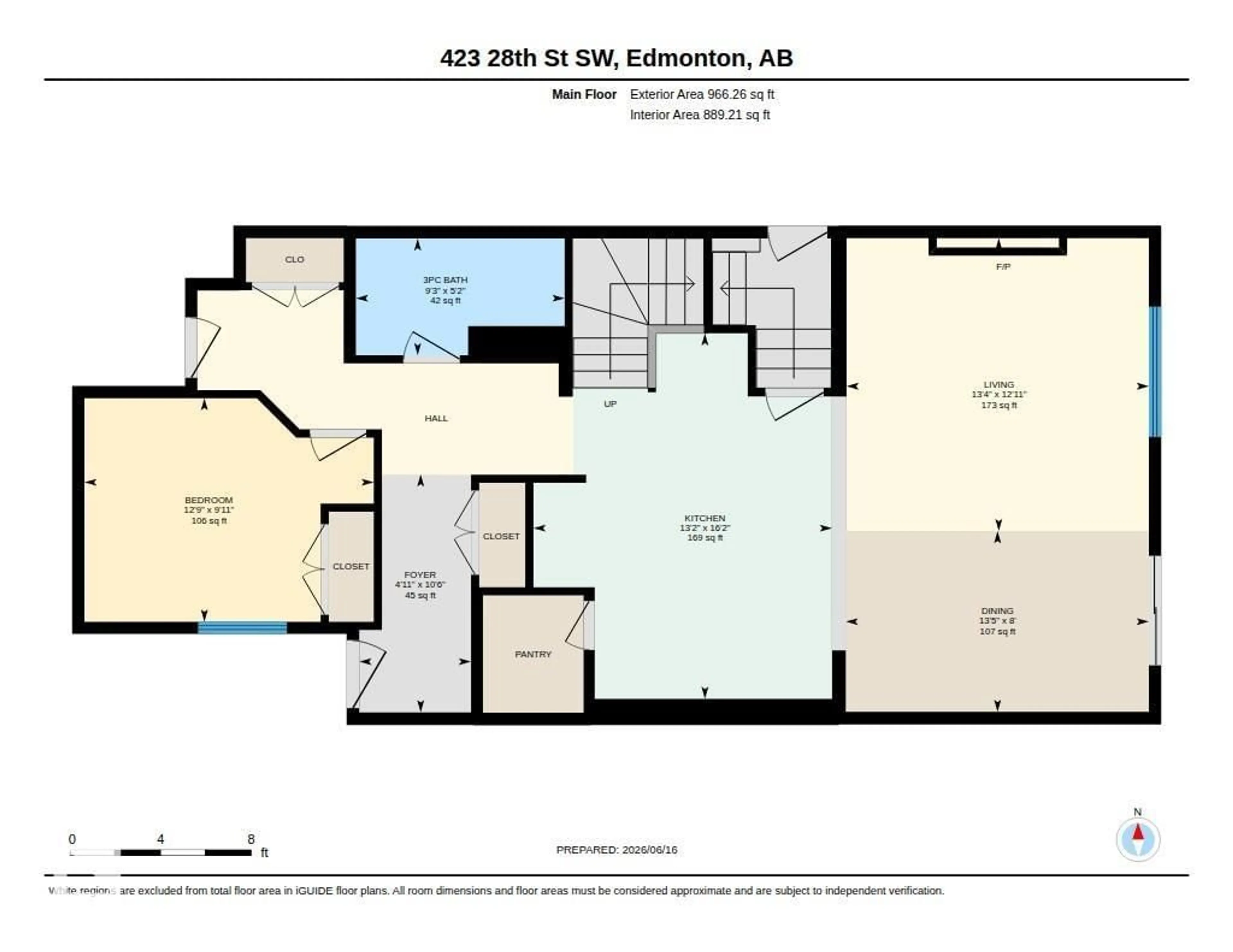Floor plan for SW - 423 28 ST, Edmonton Alberta T6X3E8