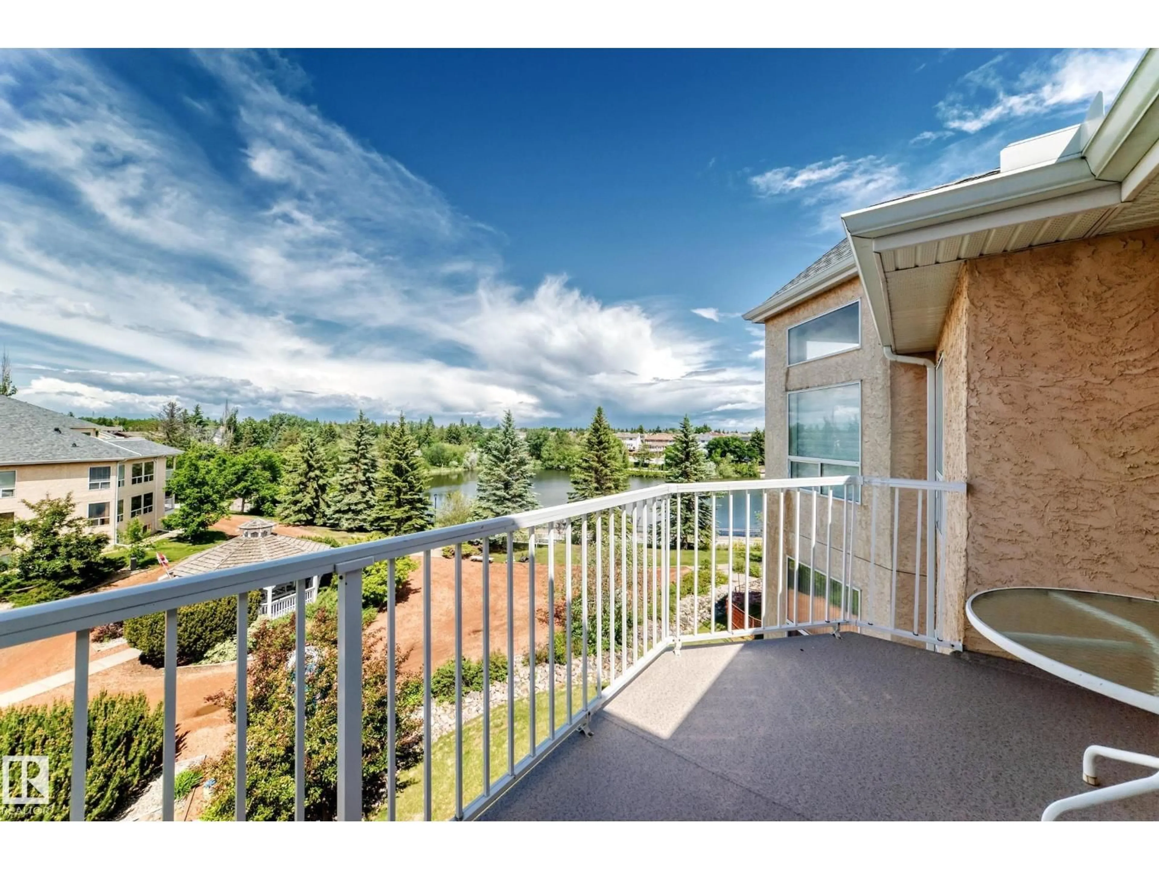 Balcony in the apartment, water/lake/river/ocean view for 15499 - 422 CASTLE DOWNS RD, Edmonton Alberta T5X5Y3