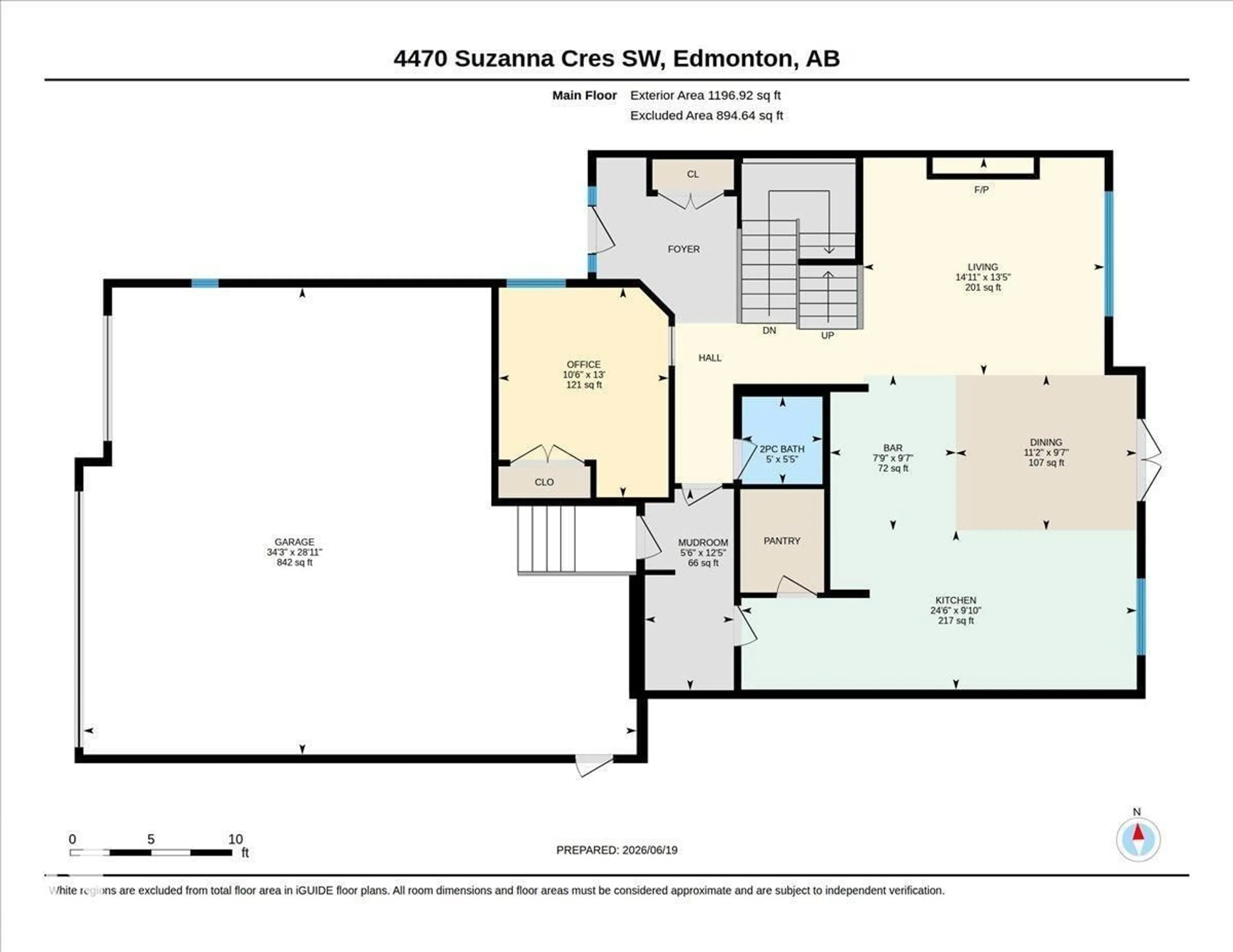 Floor plan for 4470 SUZANNA CR, Edmonton Alberta T6X0Y5