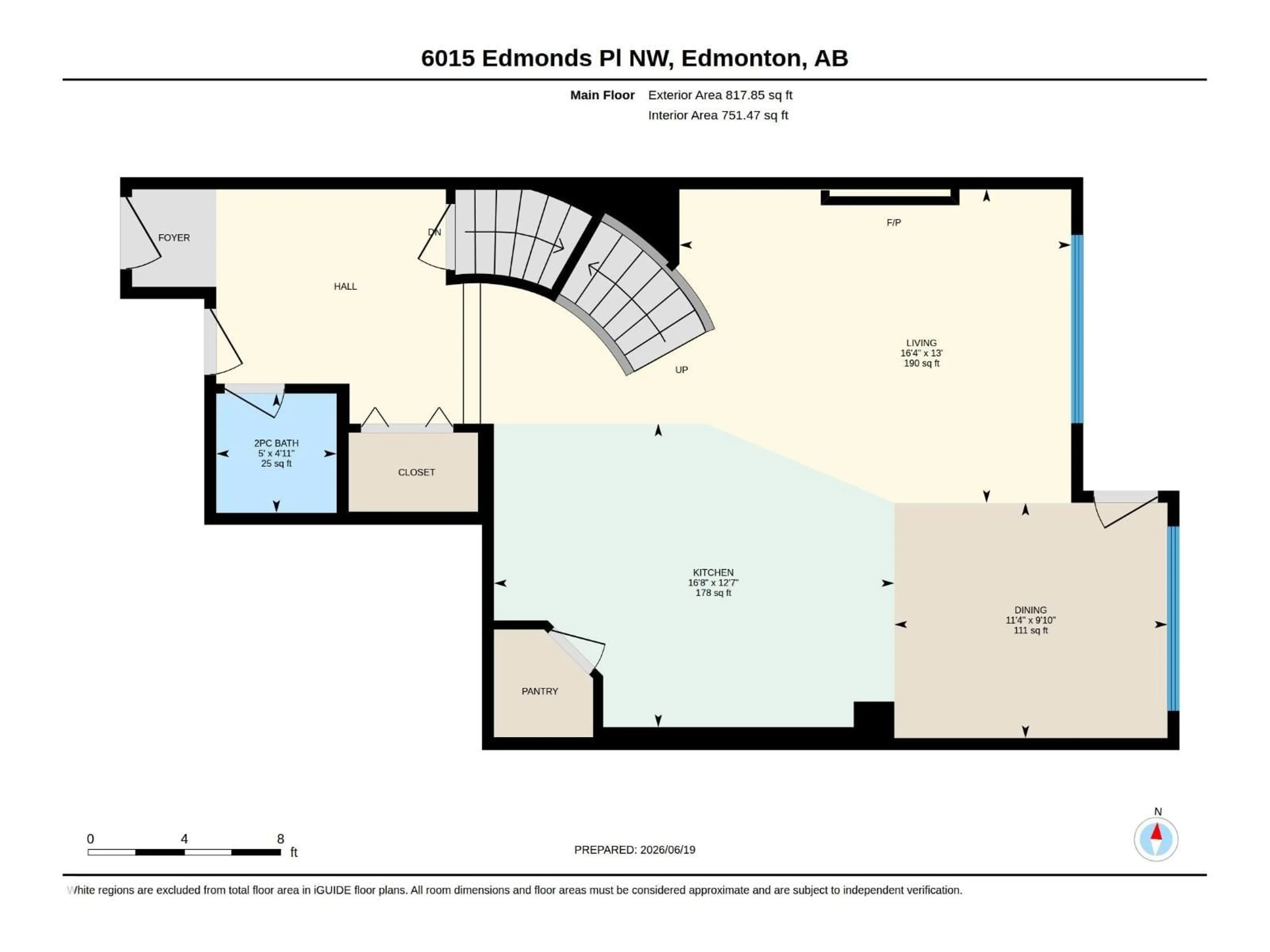 Floor plan for 6015 EDMONDS PL, Edmonton Alberta T6M1S1