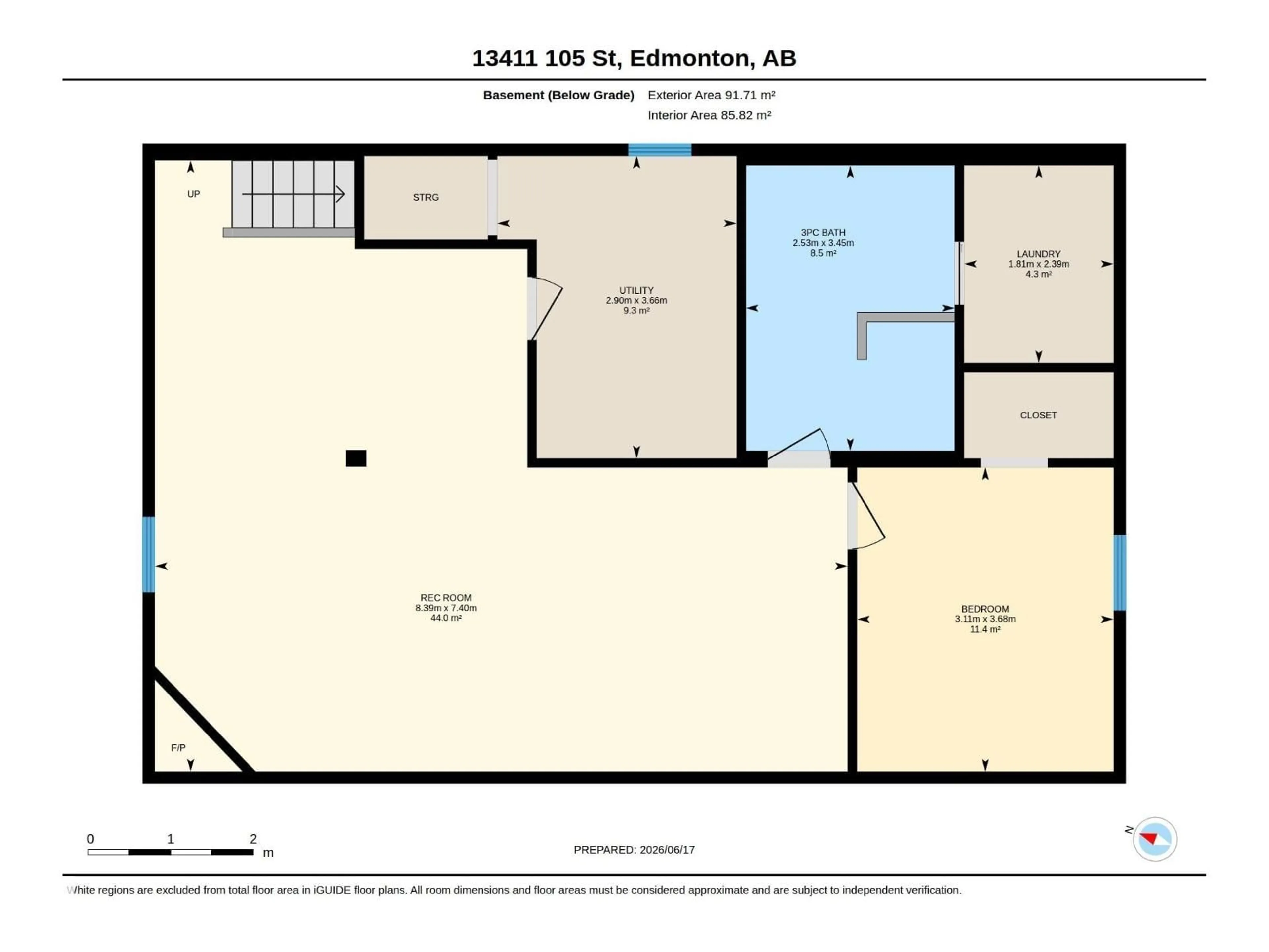 Floor plan for NW - 13411 105 ST, Edmonton Alberta T5E4S7