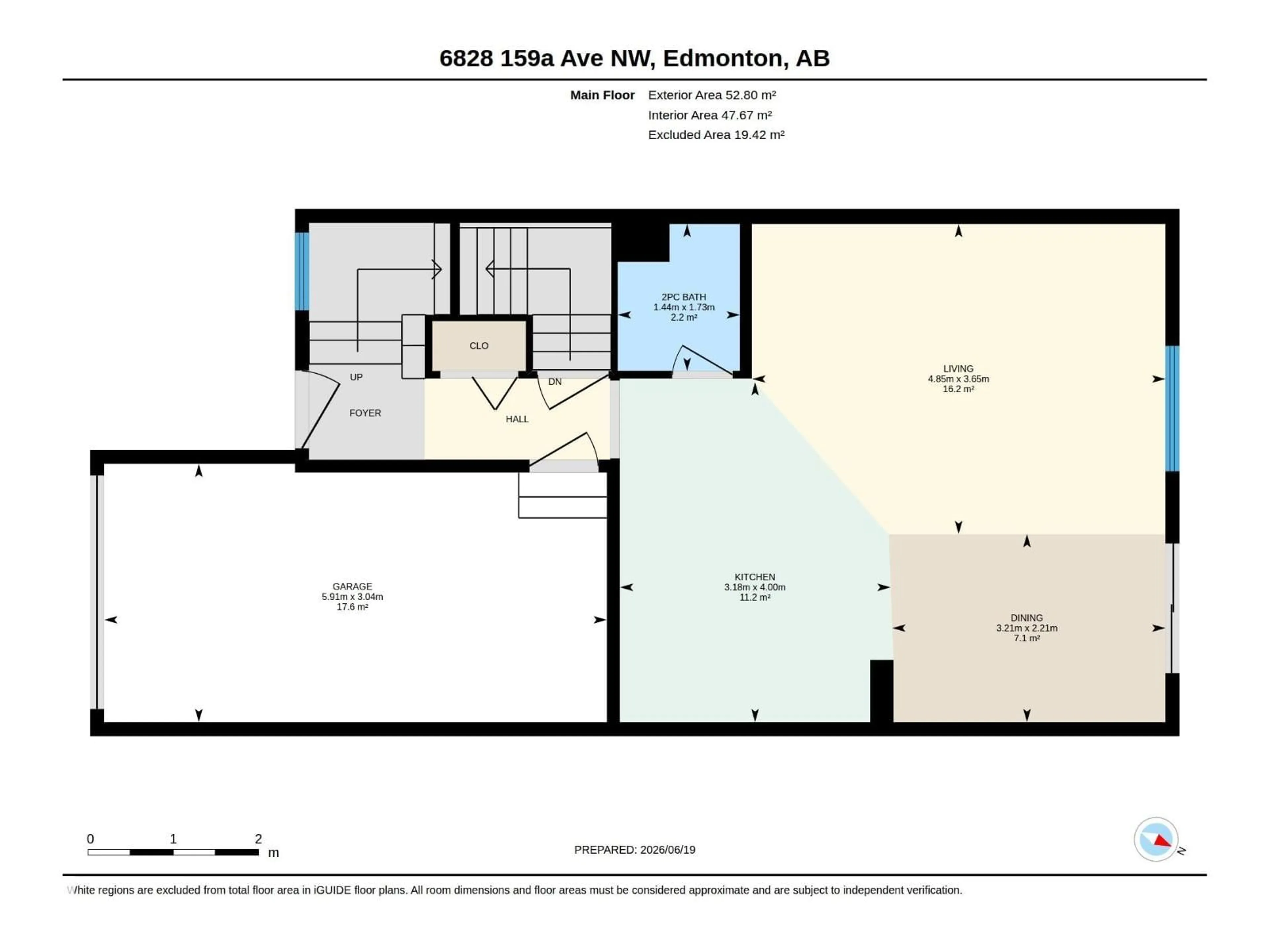 Floor plan for 6828 159A AV, Edmonton Alberta T5Z3N9