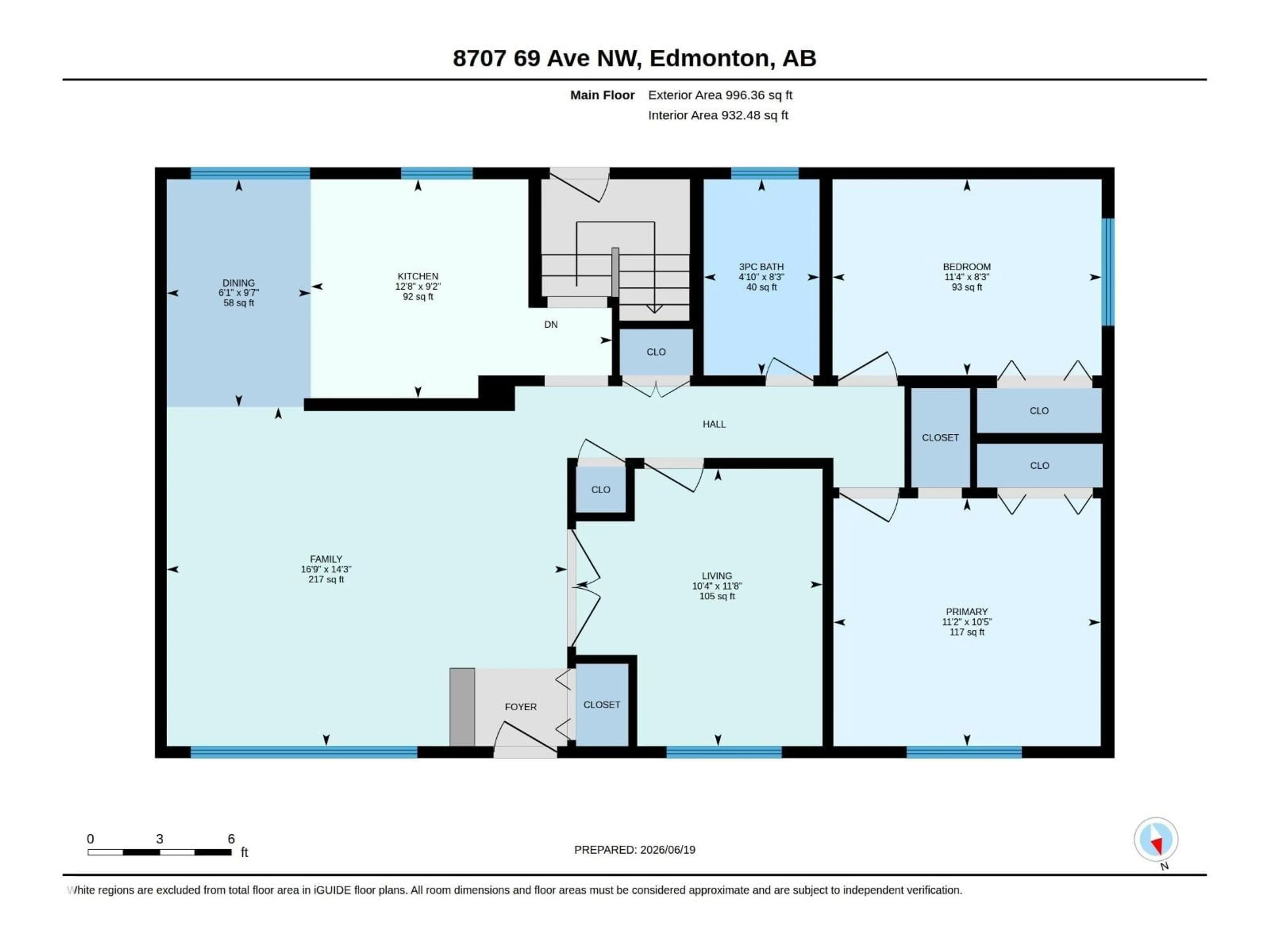 Floor plan for 8707 69 AV, Edmonton Alberta T6E0R8